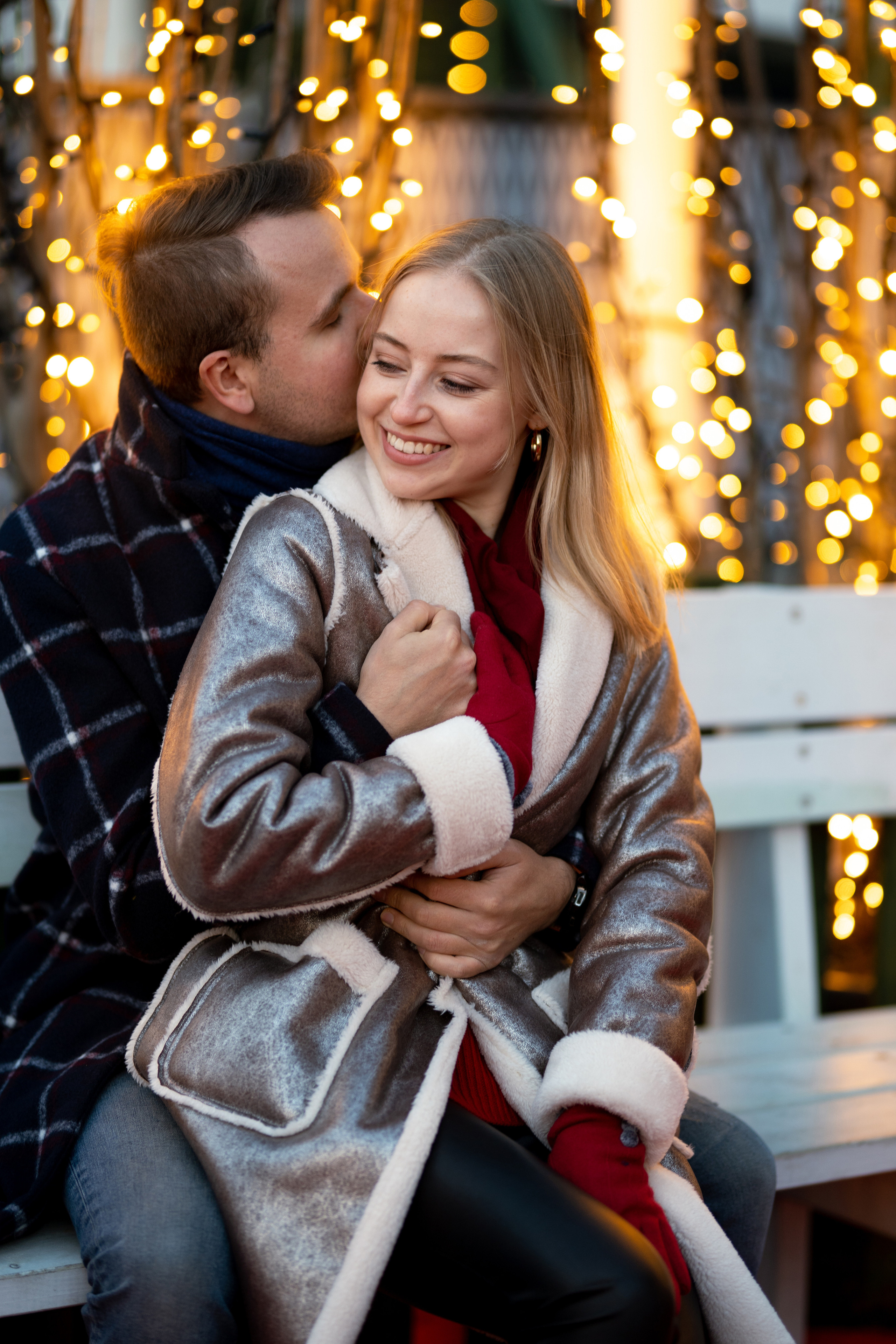 Christmas couple photo shooting Madrid. Photographer in Madrid, Spain. Alyona Belyaninova