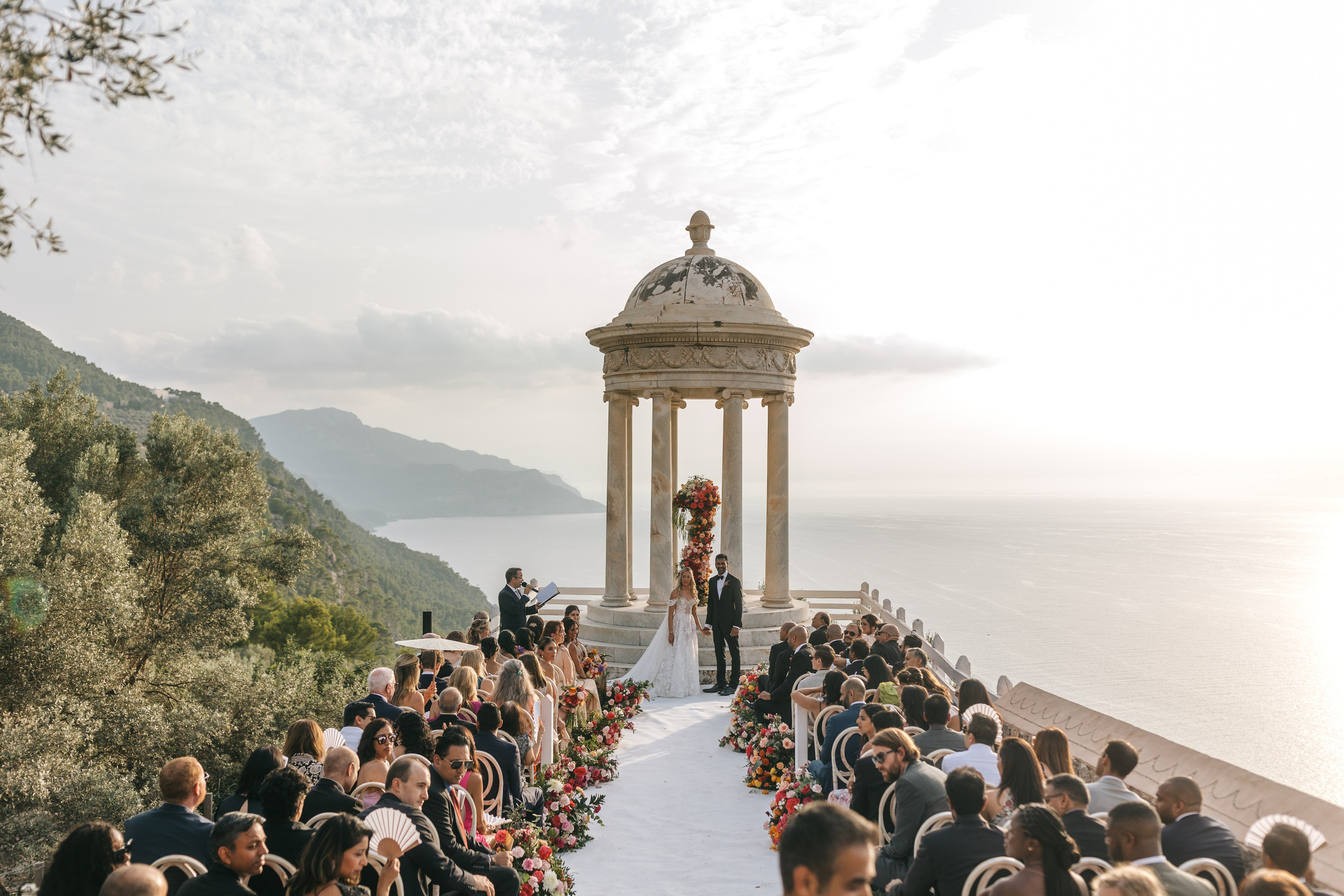 Mallorca venue Son Marroig for this LA Wedding Ceremony. Wedding Celebrant in Mallorca Iban Collin