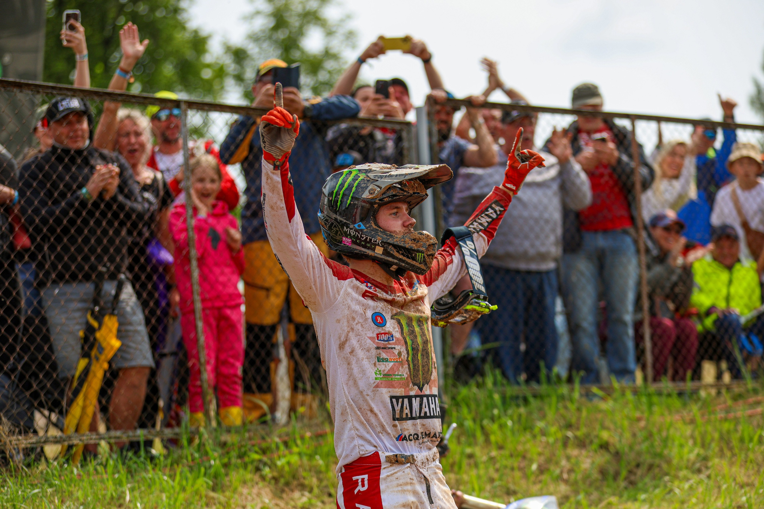 Reisulis celebrating home victory MXGP of Latvia Keagums Motocross World Championship