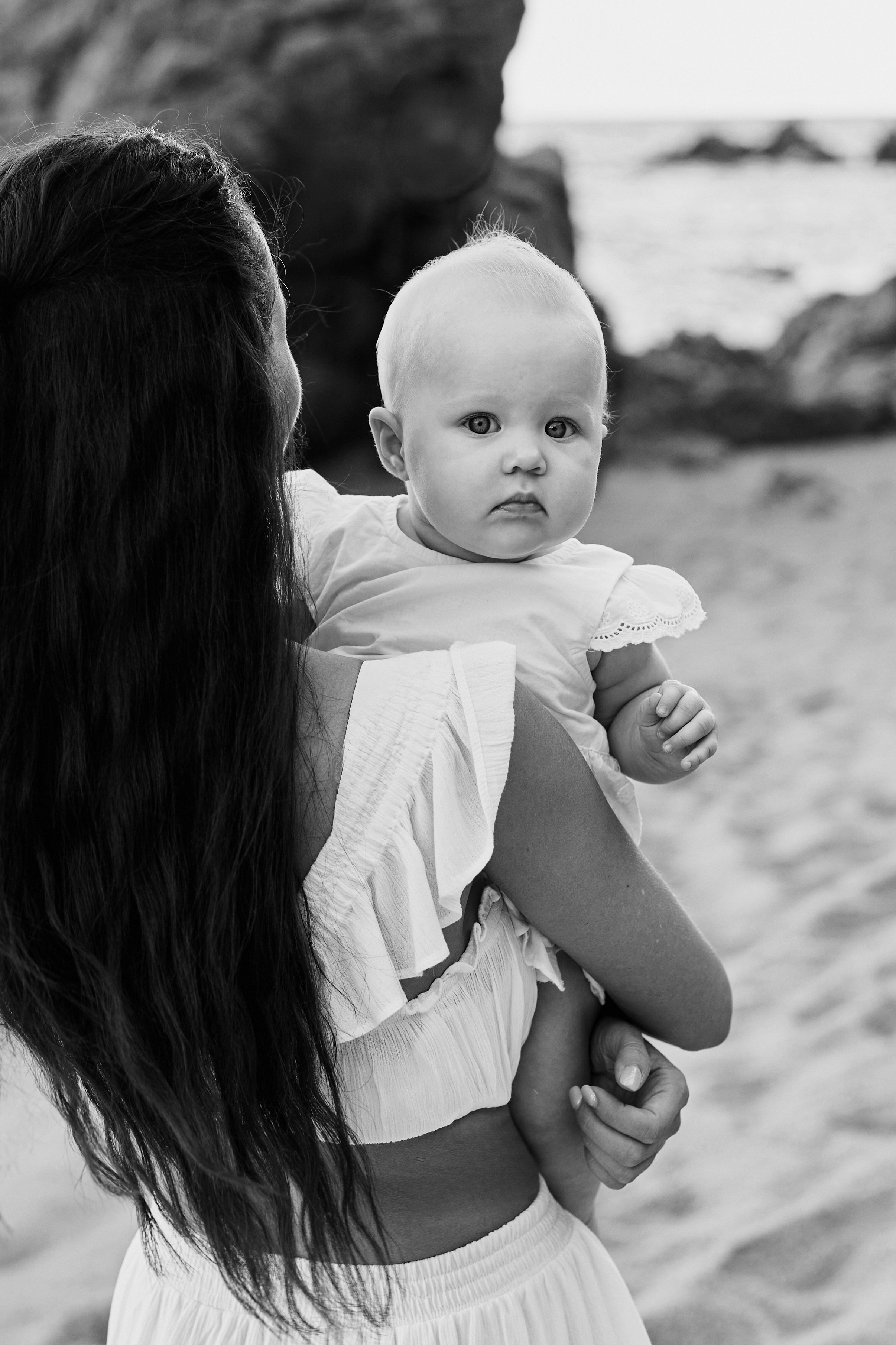 Мама с детьми на пляже. Fotógrafa en España Zhanna Zakharchenko