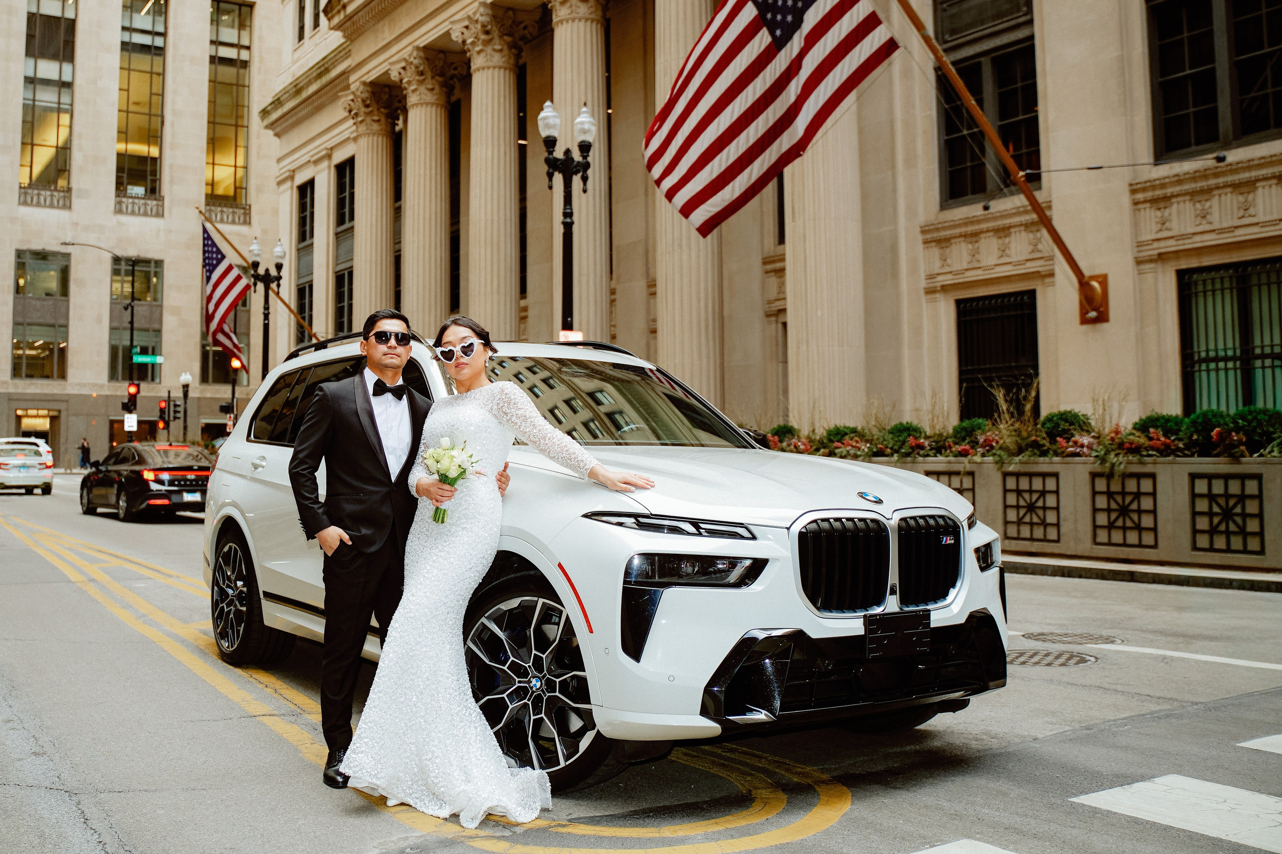 Chicago Board of Trade Wedding Portrait