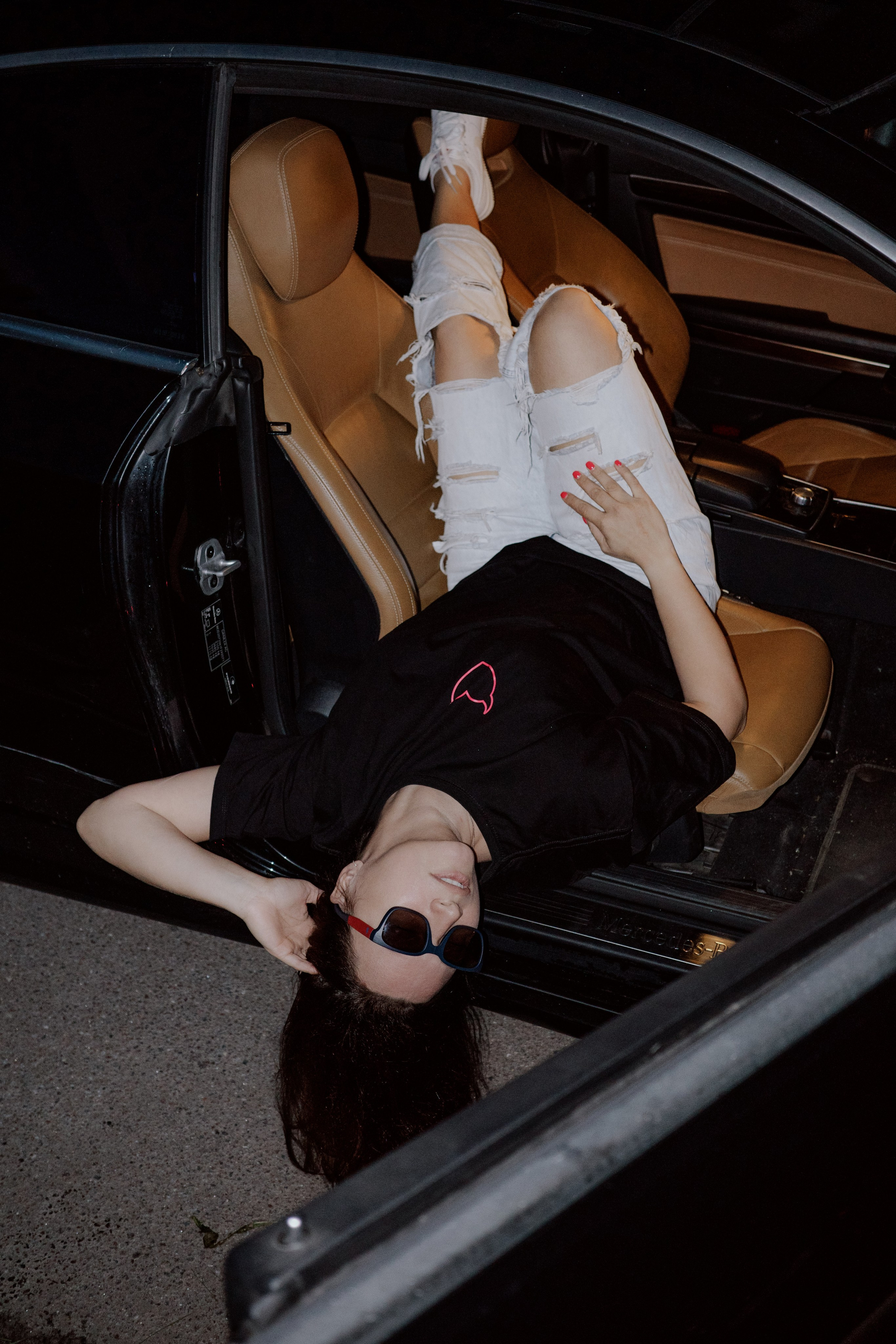 Night, Natalia, Car. Videographer and photographer in New York // MAKAROV.VIDEO