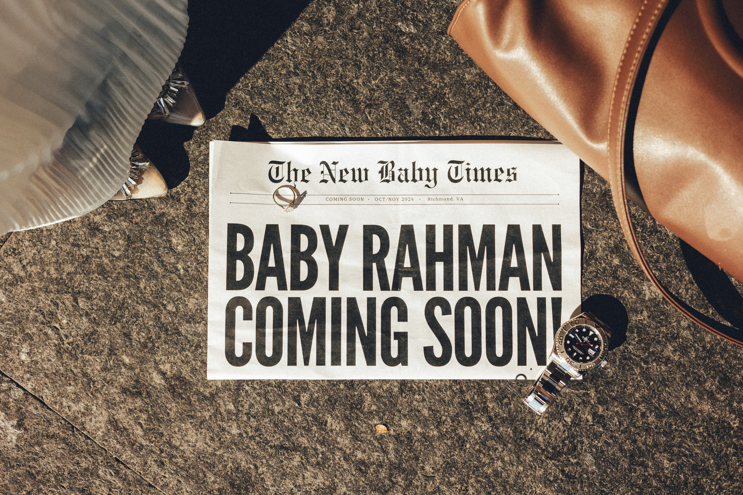Baby Rahman Announcement. Sara Eulalia | Virginia Photographer