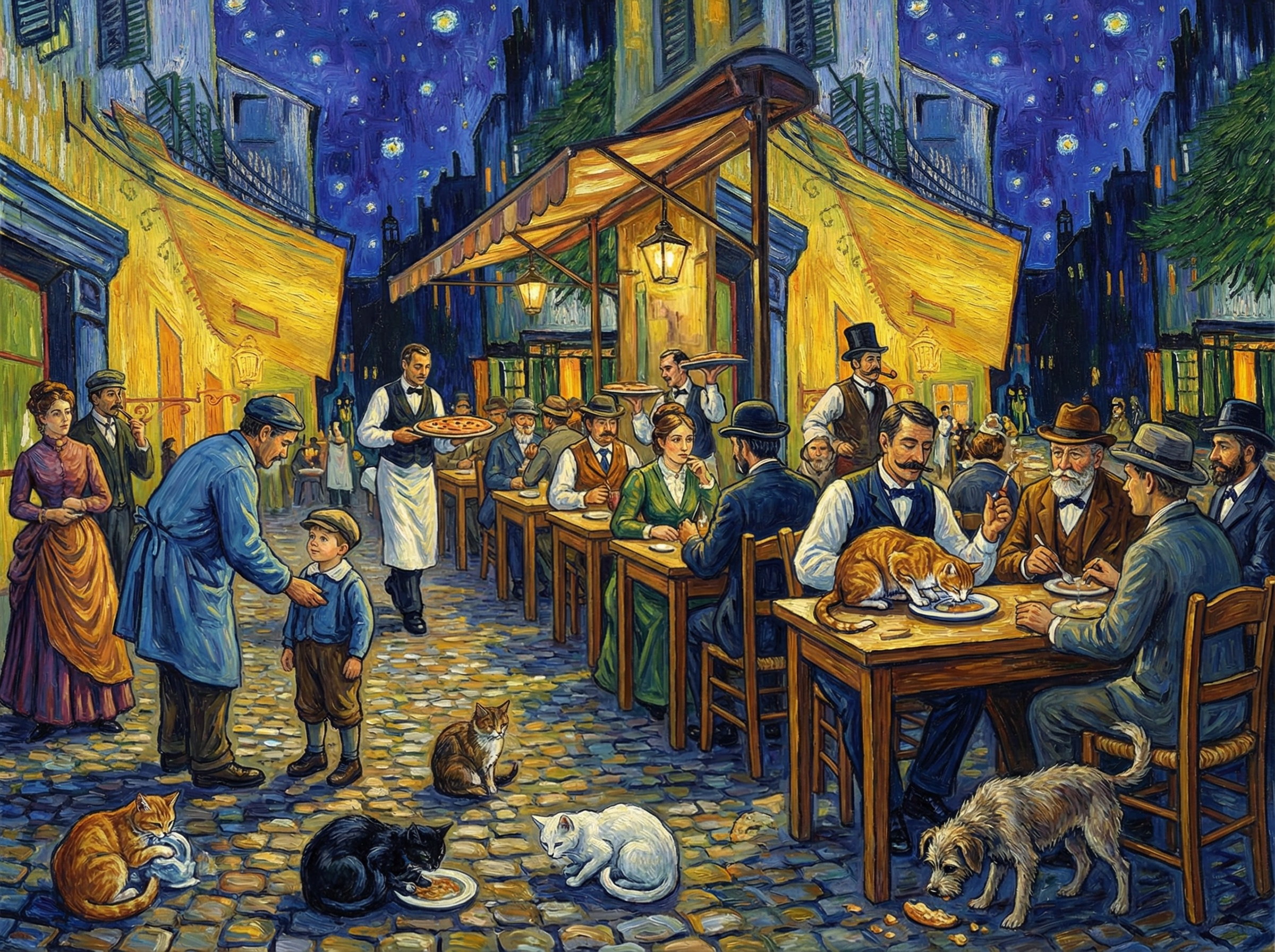 Пицца в искусстве. Имиджевый ИИ контент для пиццерии в Париже