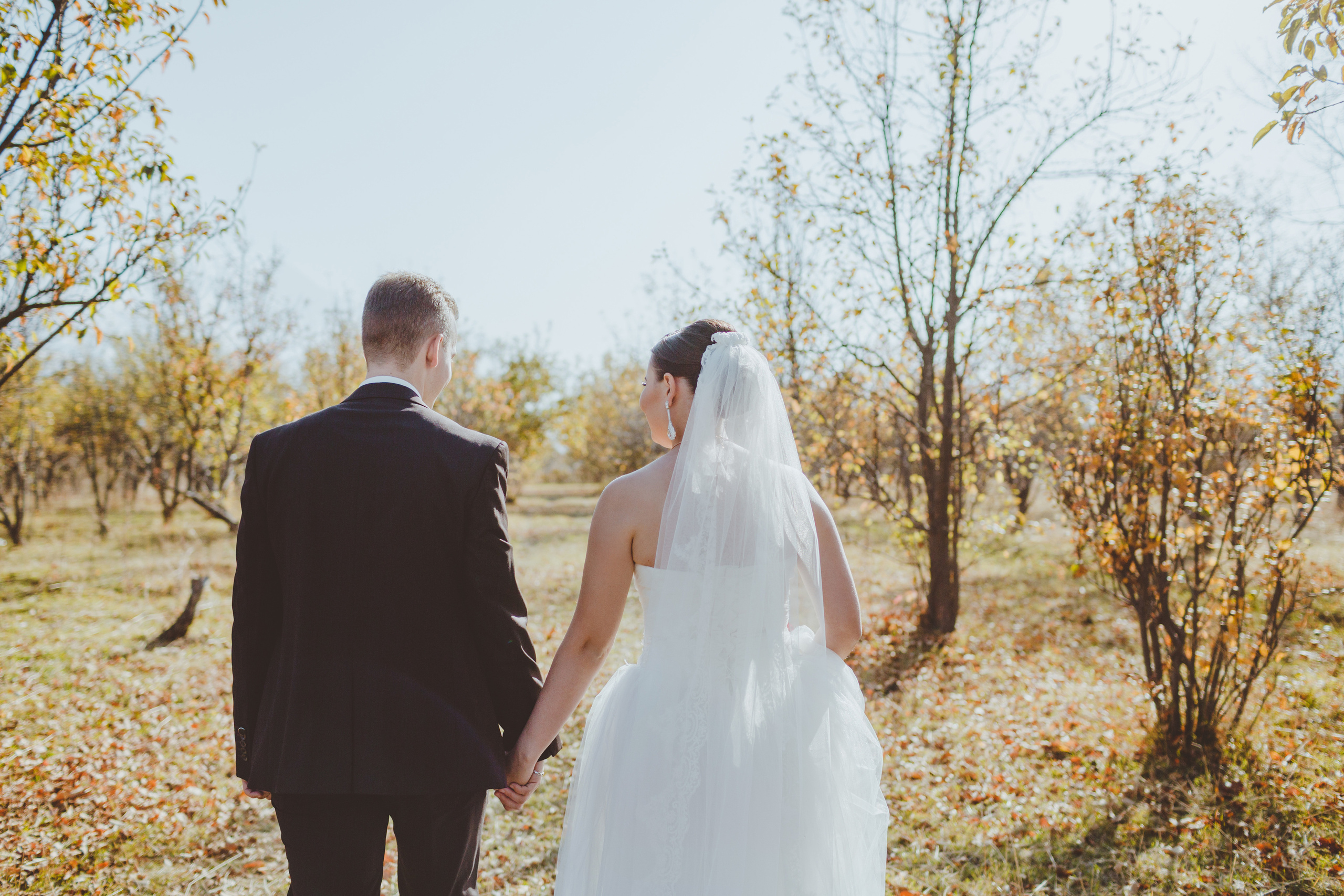 Свадебная фотосессия в яблоневом саду рядом с городом Бишкек. Фотограф в Бишкеке Оксана Шувалова