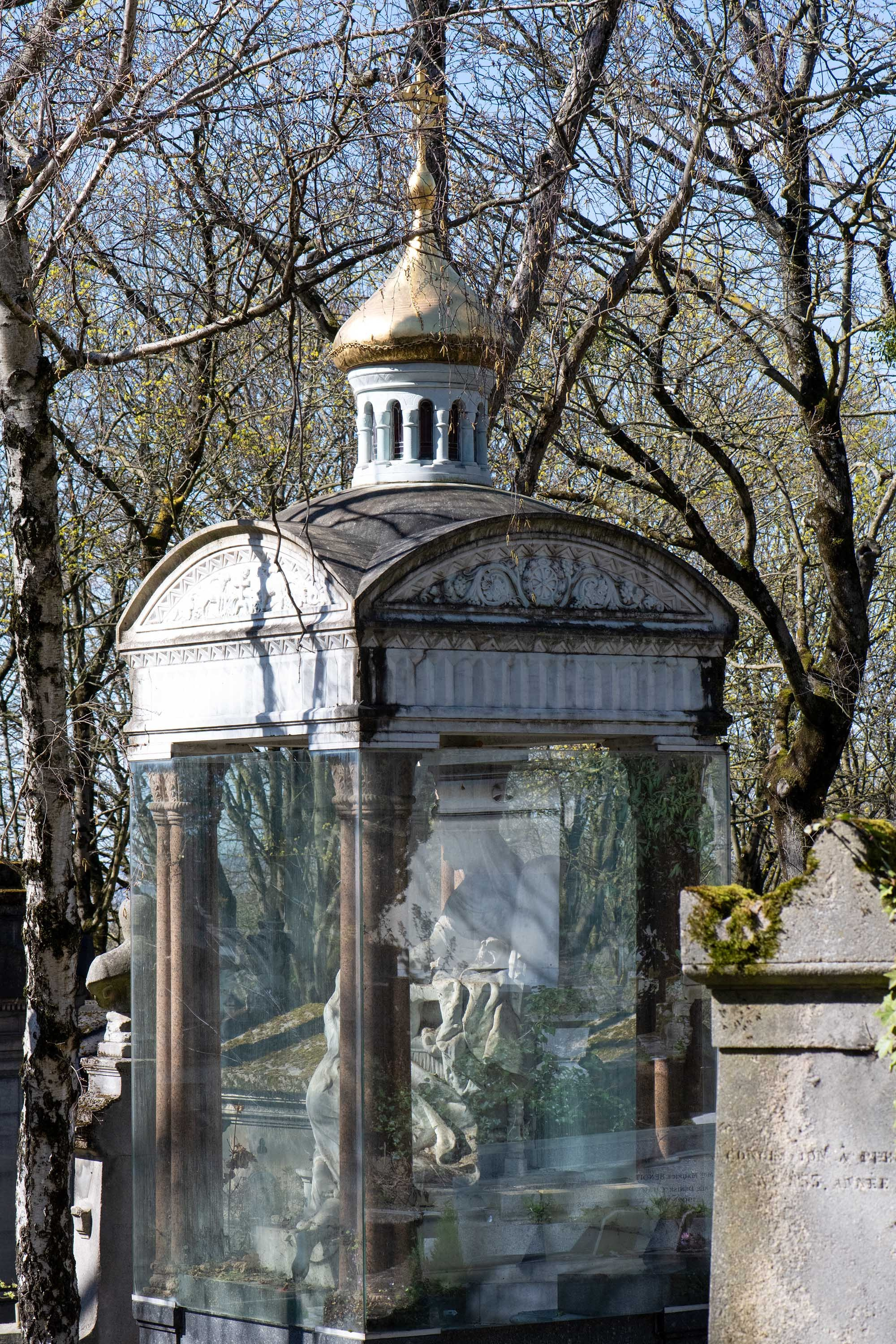 Russian Orthodox chapel at Père Lachaise Cemetery in Paris, France.