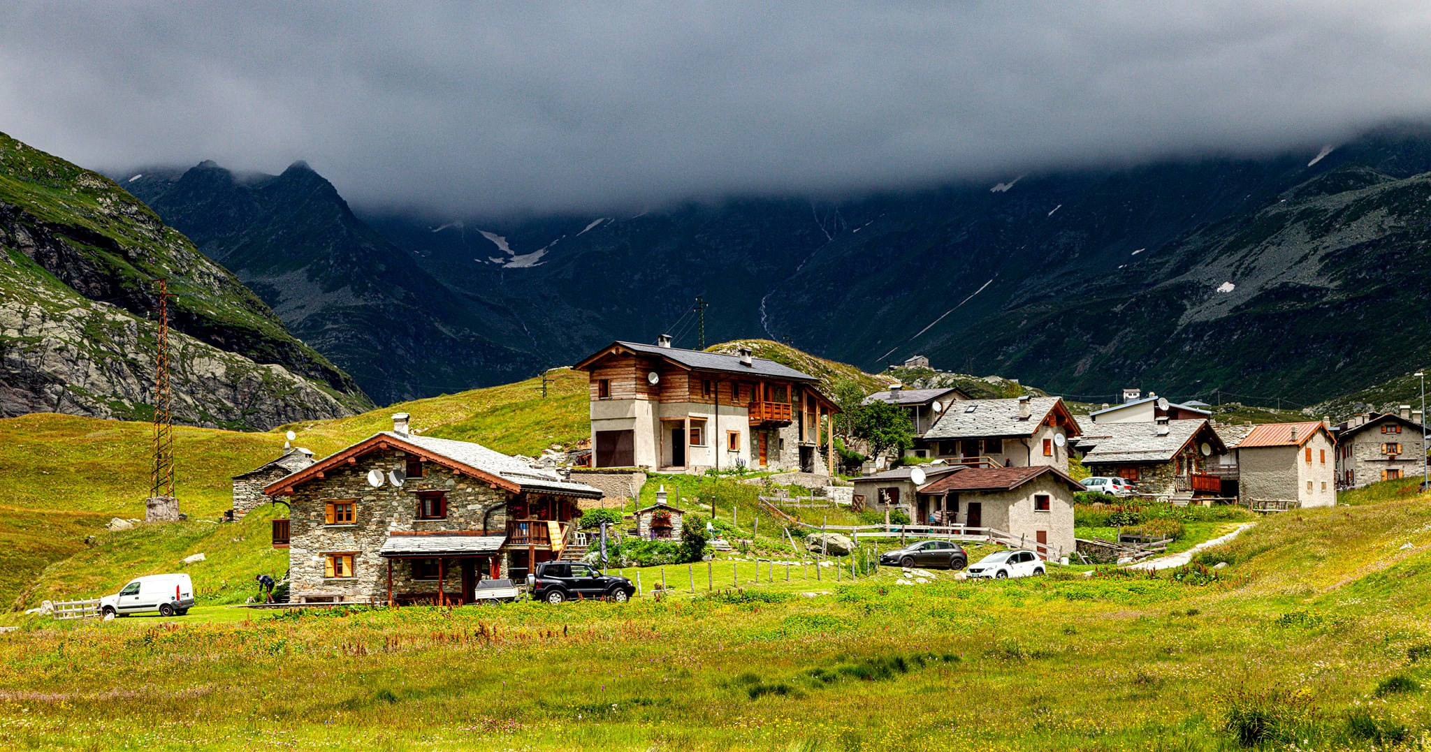 96.Перевал Passo dello Spluga и деревня Montespluga.18.7.2021. Путешествия в формате 360......