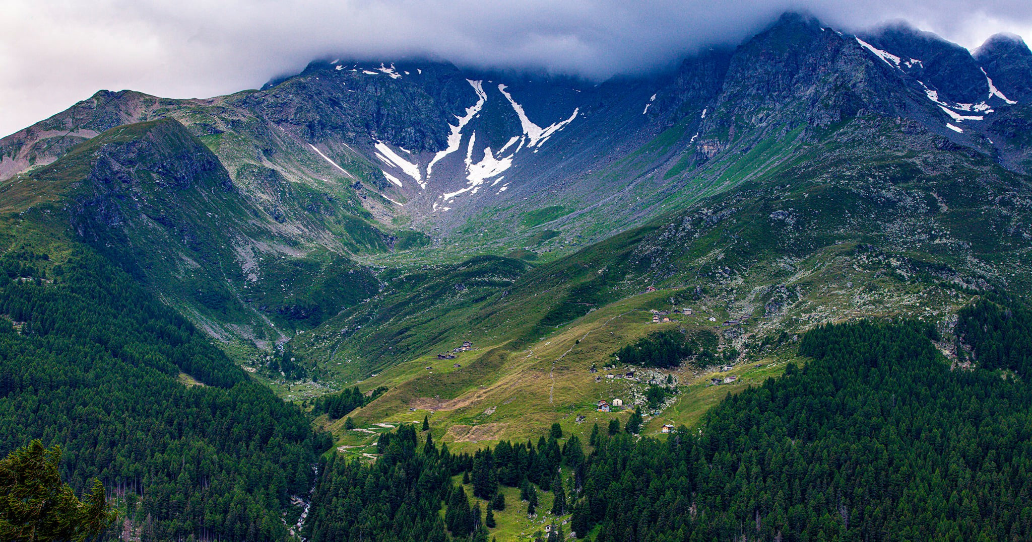 96.Перевал Passo dello Spluga и деревня Montespluga.18.7.2021. Путешествия в формате 360......