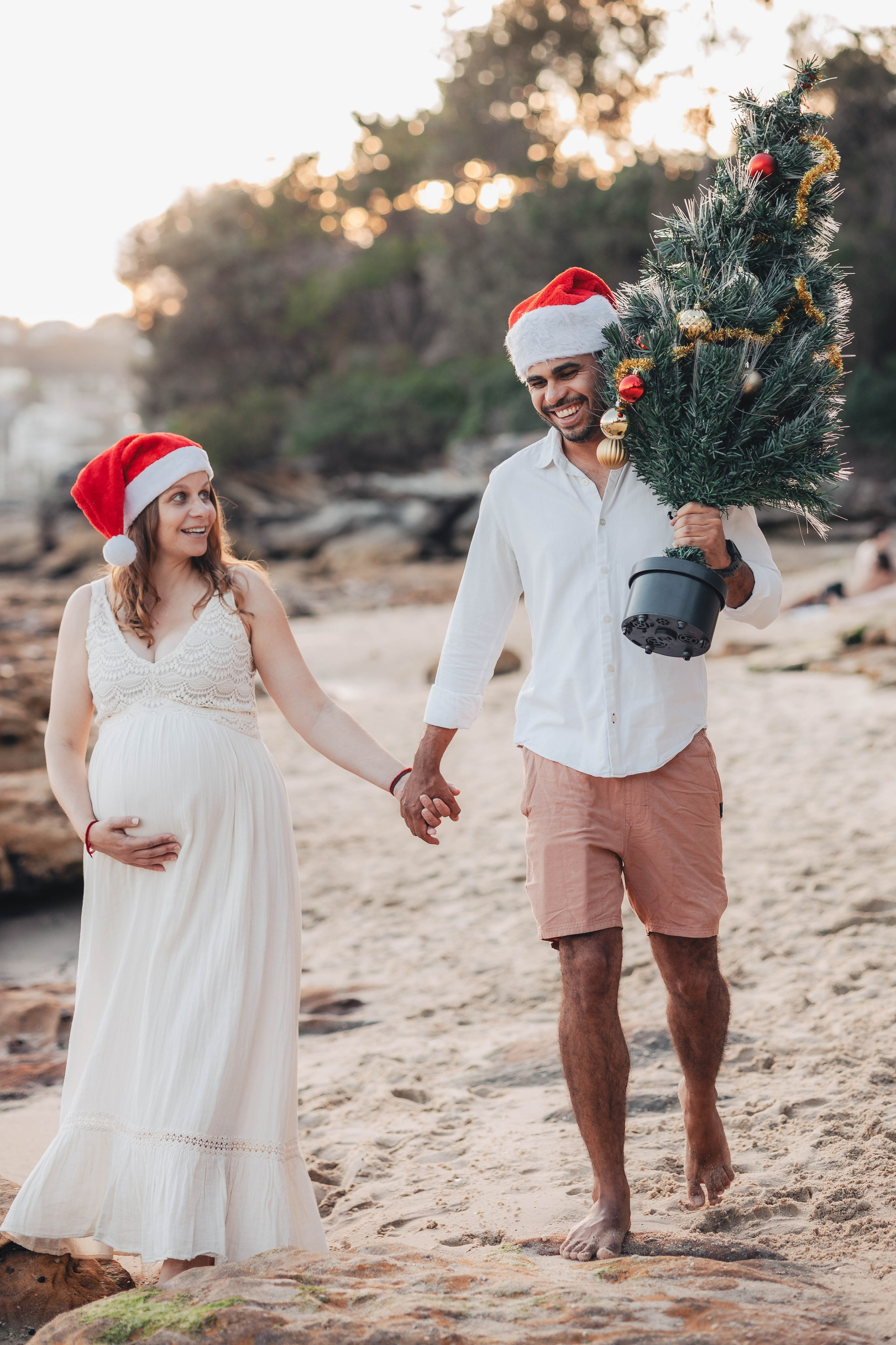 Heather + Tulio + Pregnant + Christmas. True Story Photography