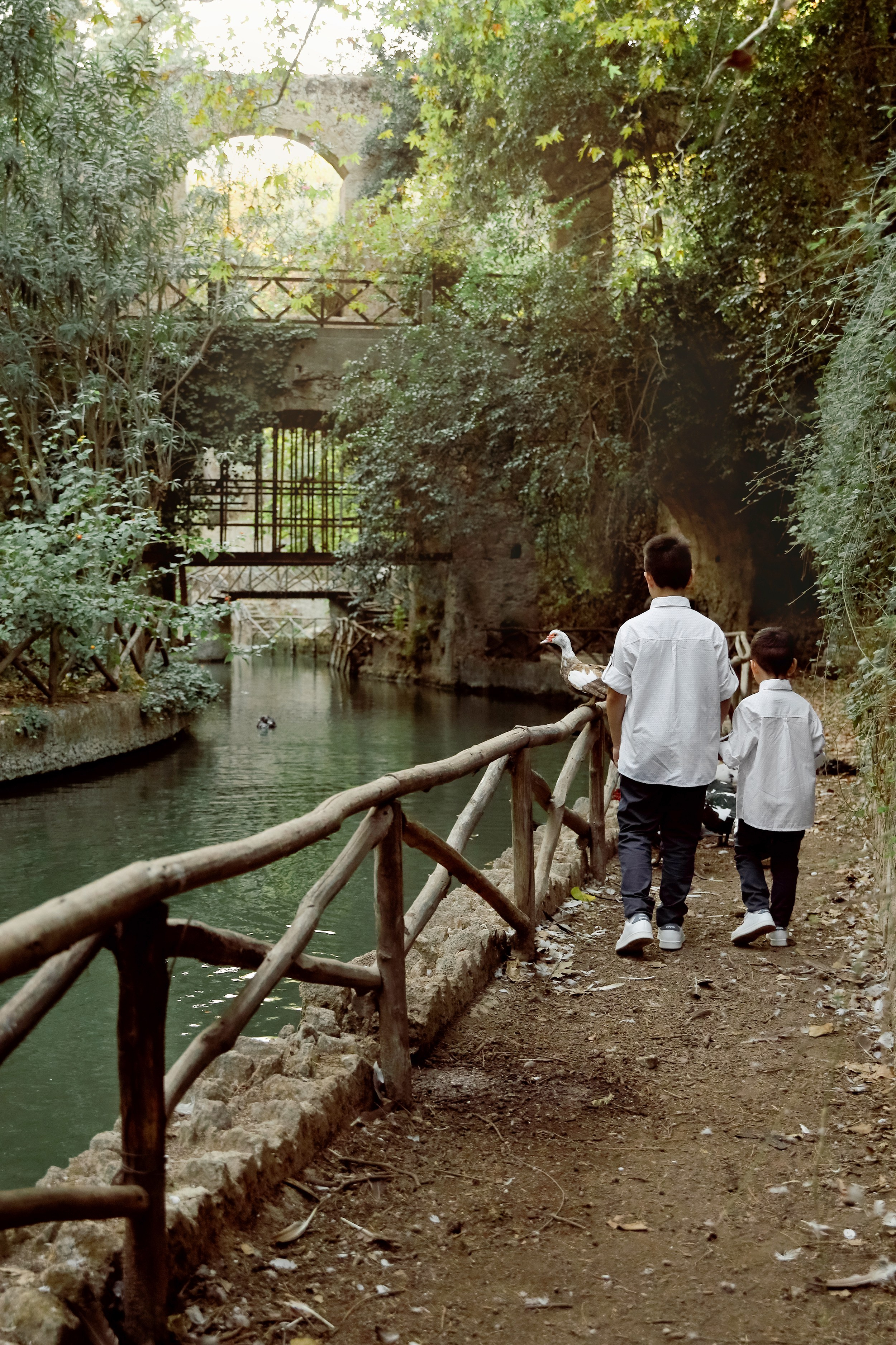 Children are enjoying its time in a park. Greece, Rhodes island
