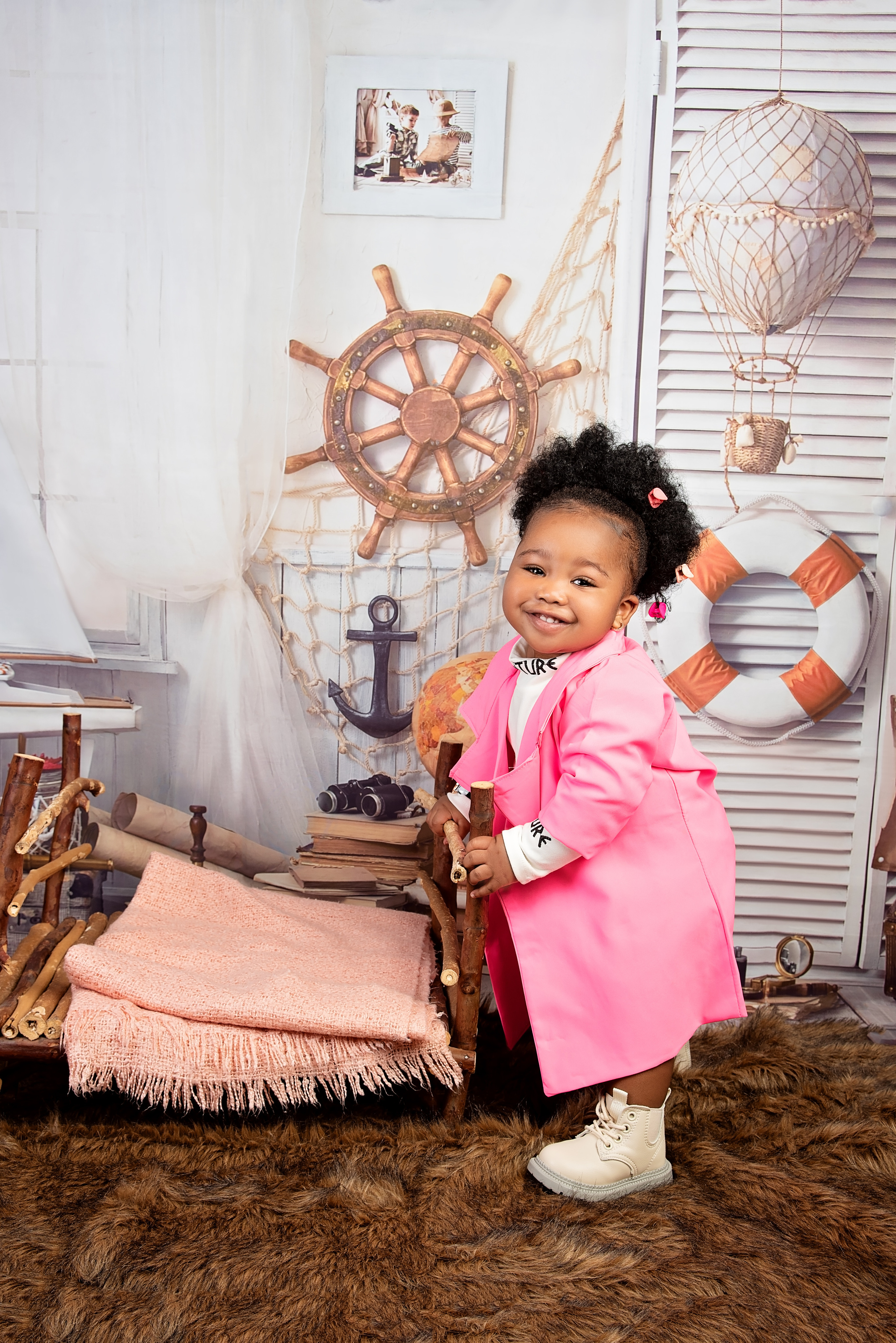 Black 1 year baby girl in cute look fashion photo shoot Nairobi Kenya