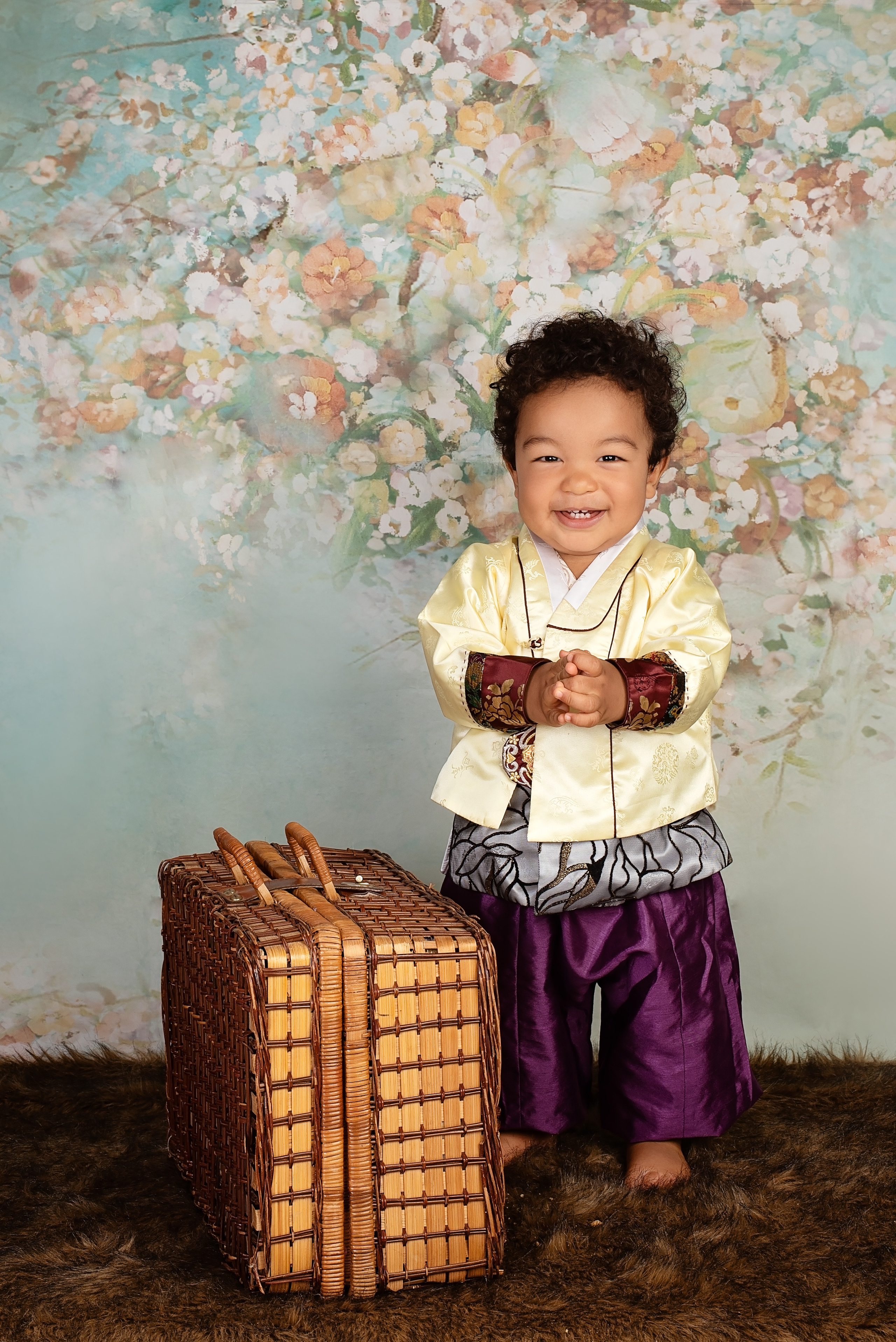 Kenyan Korean 1 year boy with suite case photo shoot Nairobi Mombasa