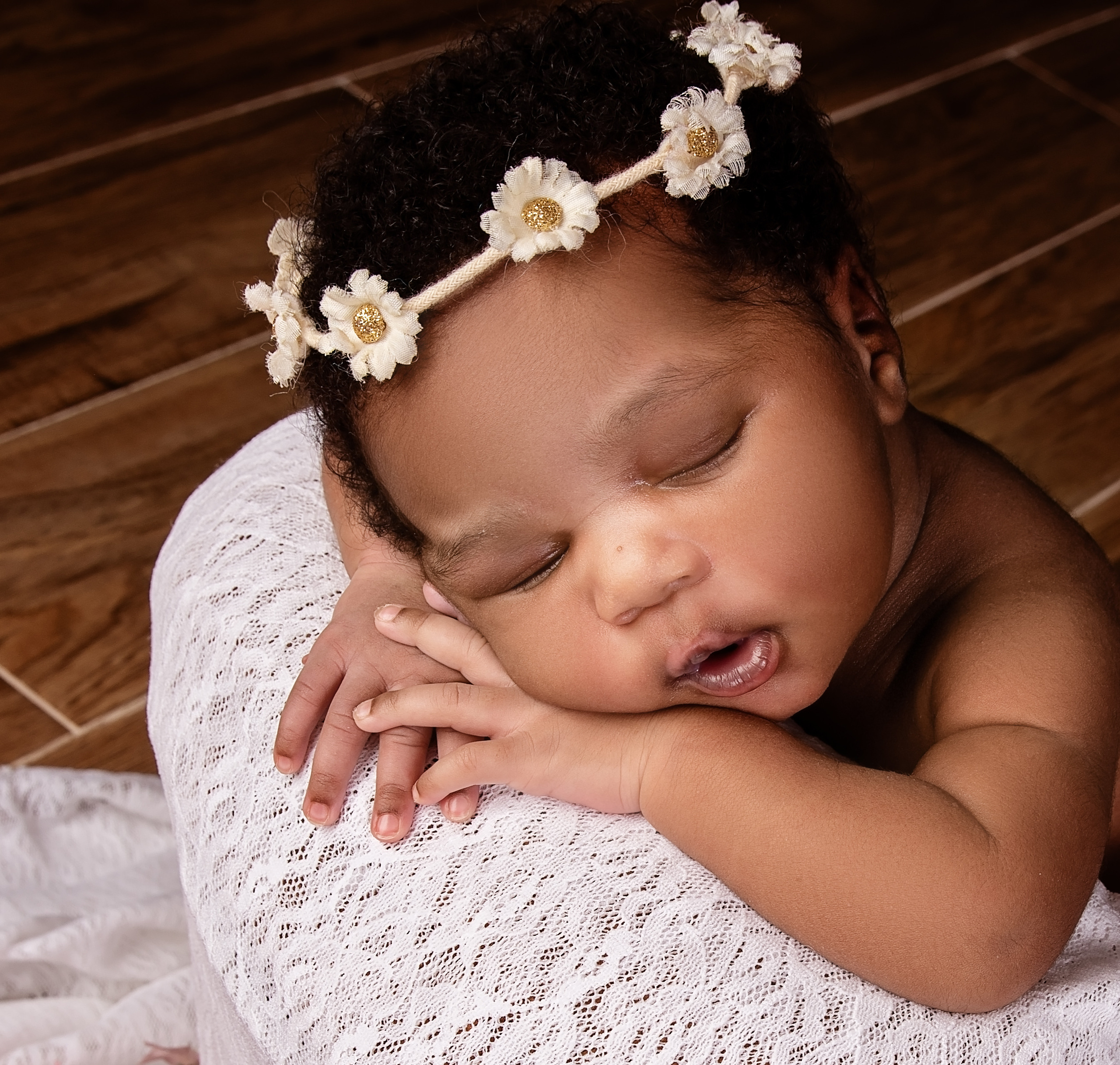 Black 10 days newborn baby girl portrait Mombasa Kenya 