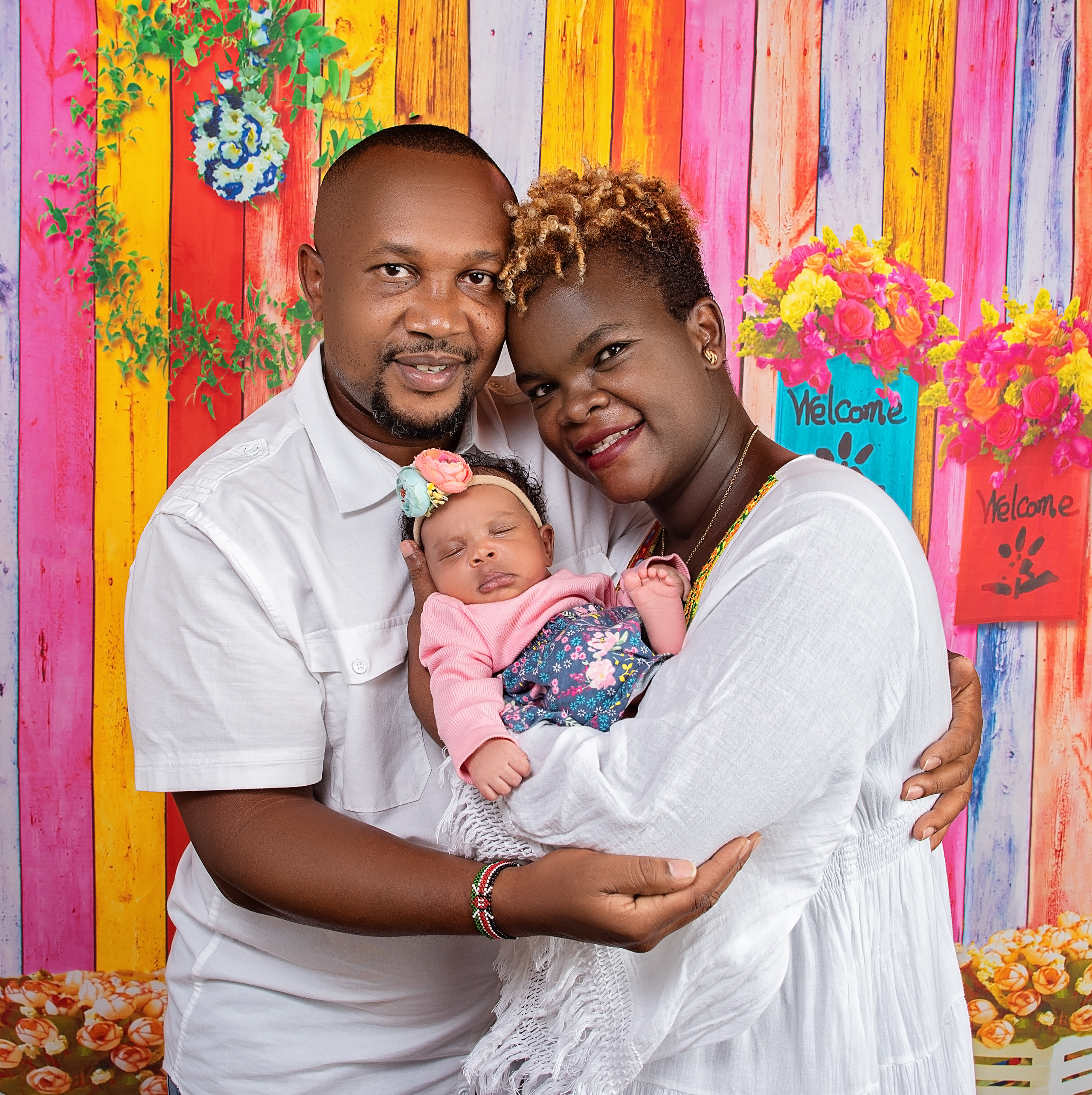 African family with newborn baby girl Nairobi Kenya