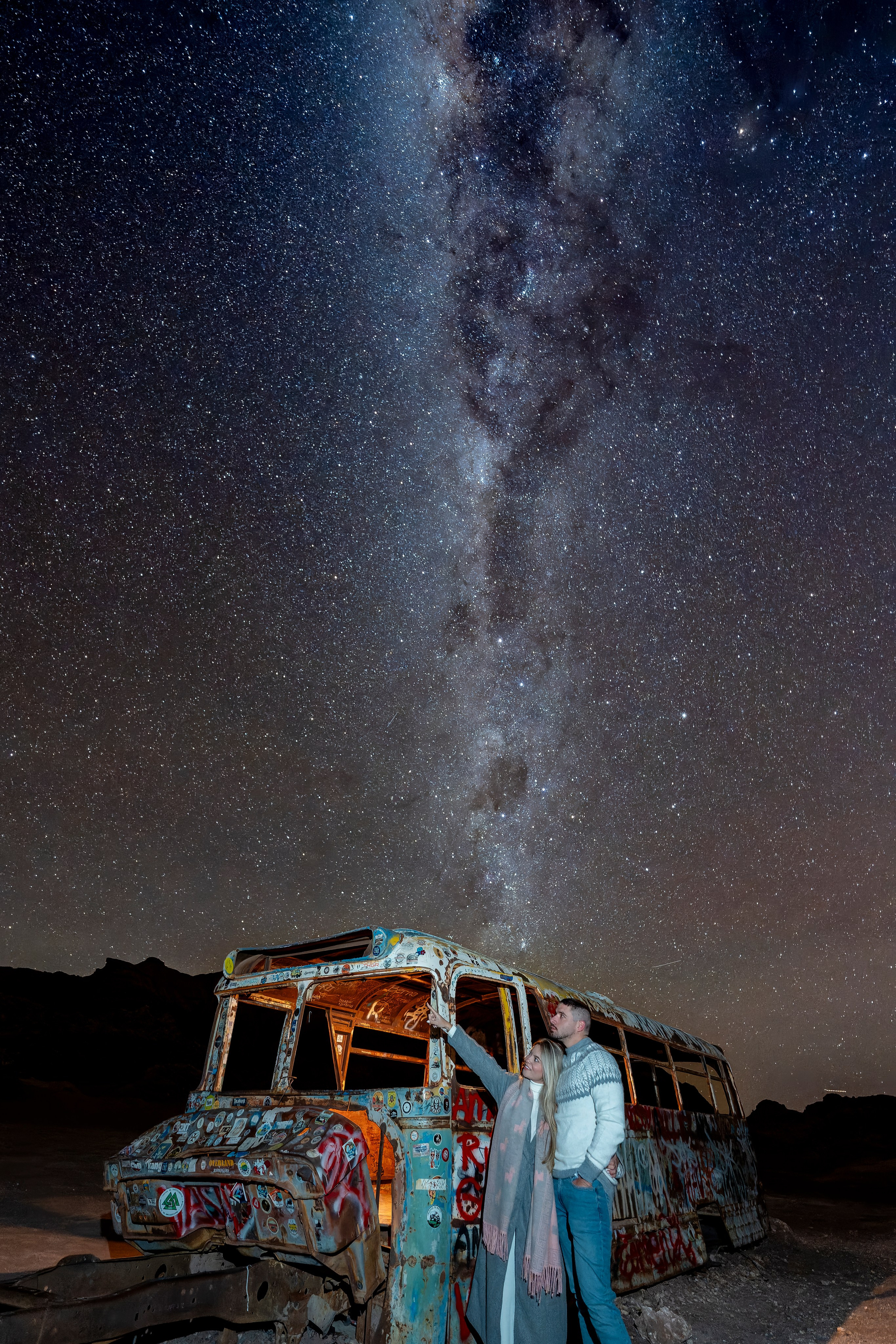 Vallecito Noturno — Pedido de casamento. Fotografo en San Pedro de Atacama