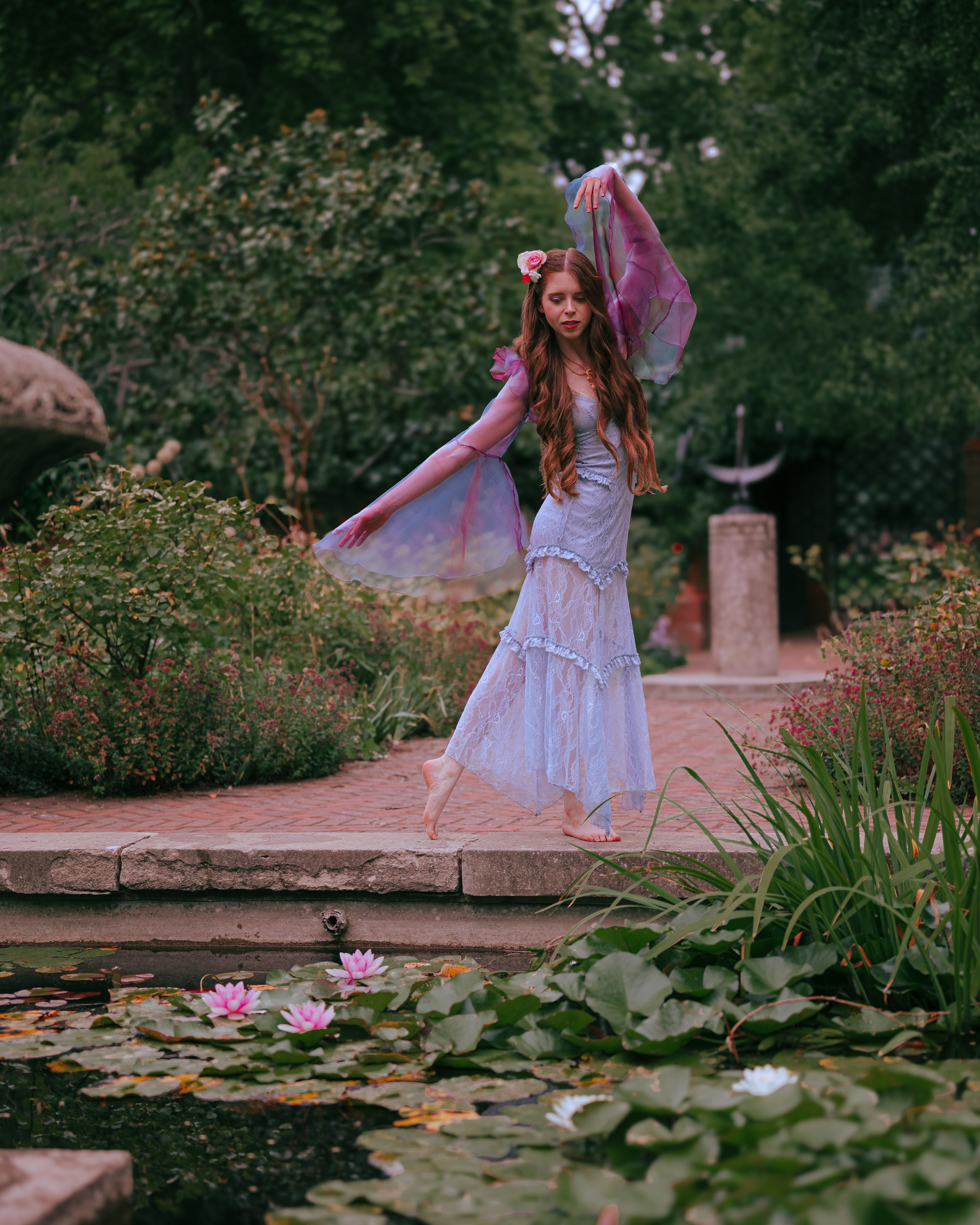 Fairy Photoshoot in a Lotus Pond. Moth & Moss Photography