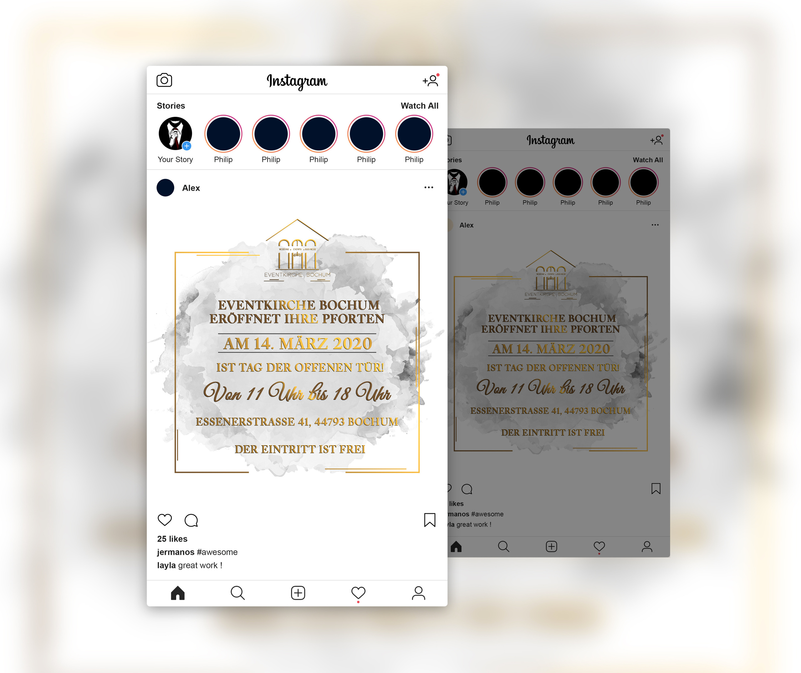 Instagram. Рекламное агентство в Германии