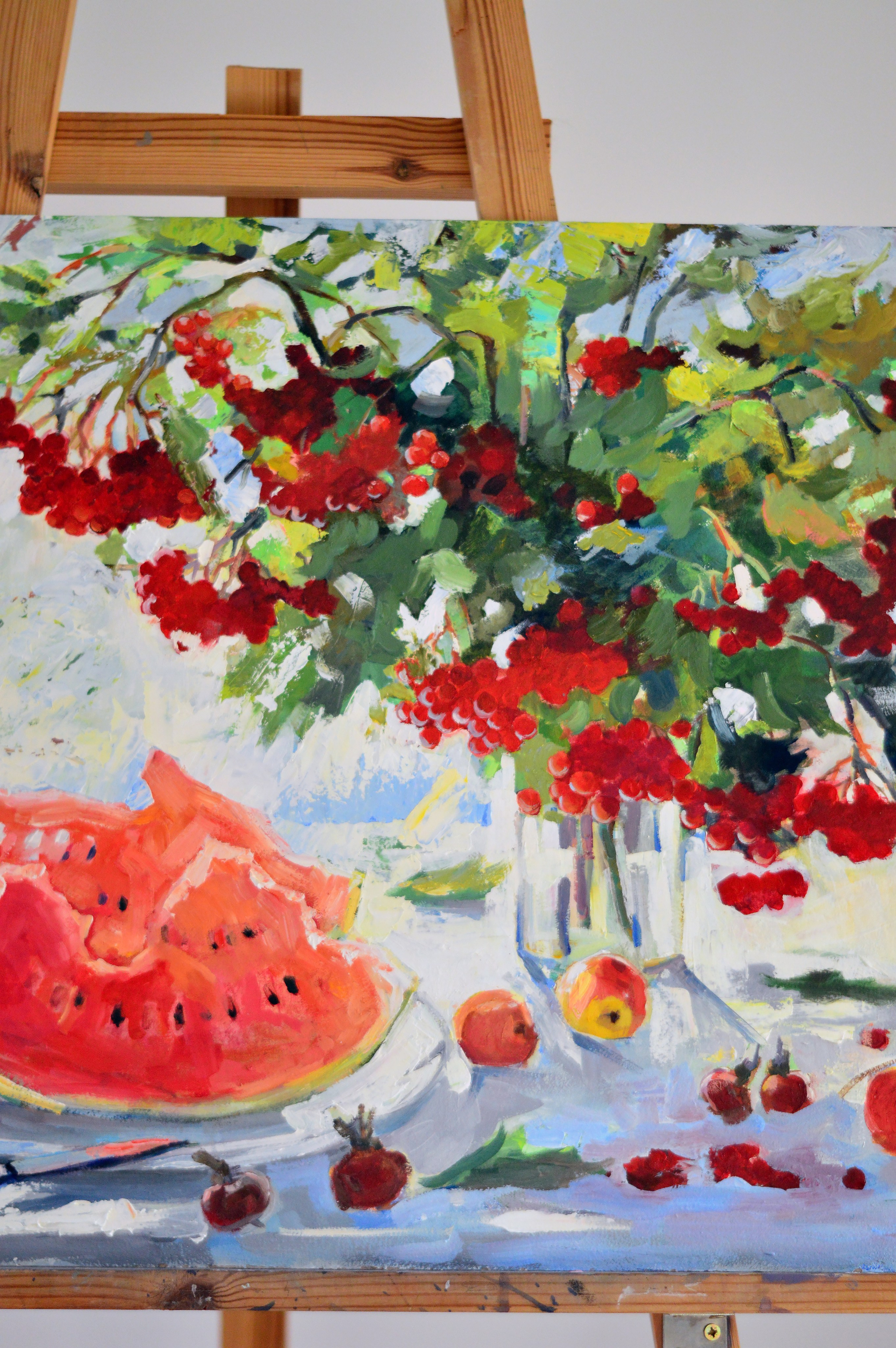 «Scarlet watermelon, red rowan». Художник живописец Савелова Ольга