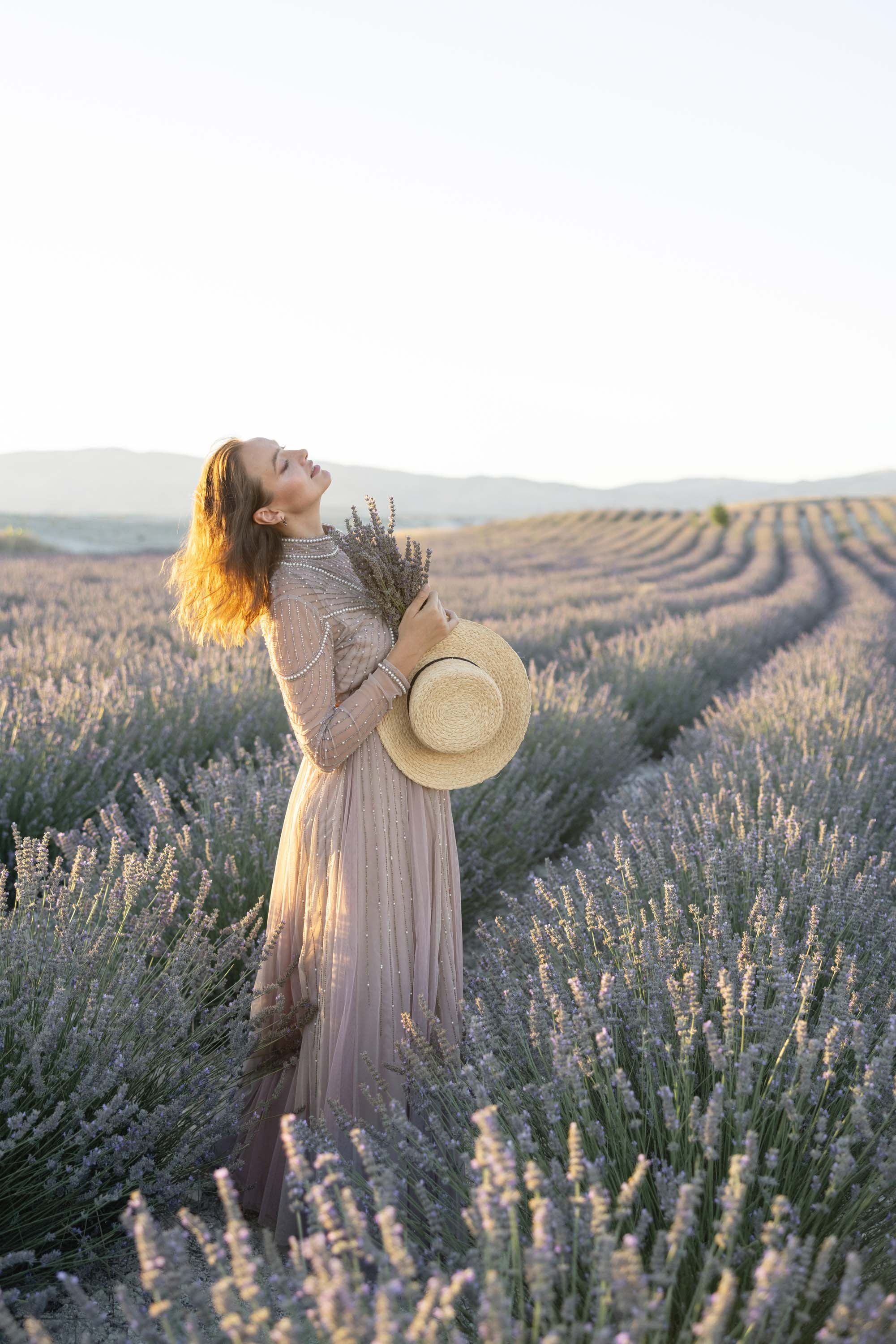 Photo session in lavender field. Julia Ganch I Fashion Wedding Photography I Cappadocia Turkey