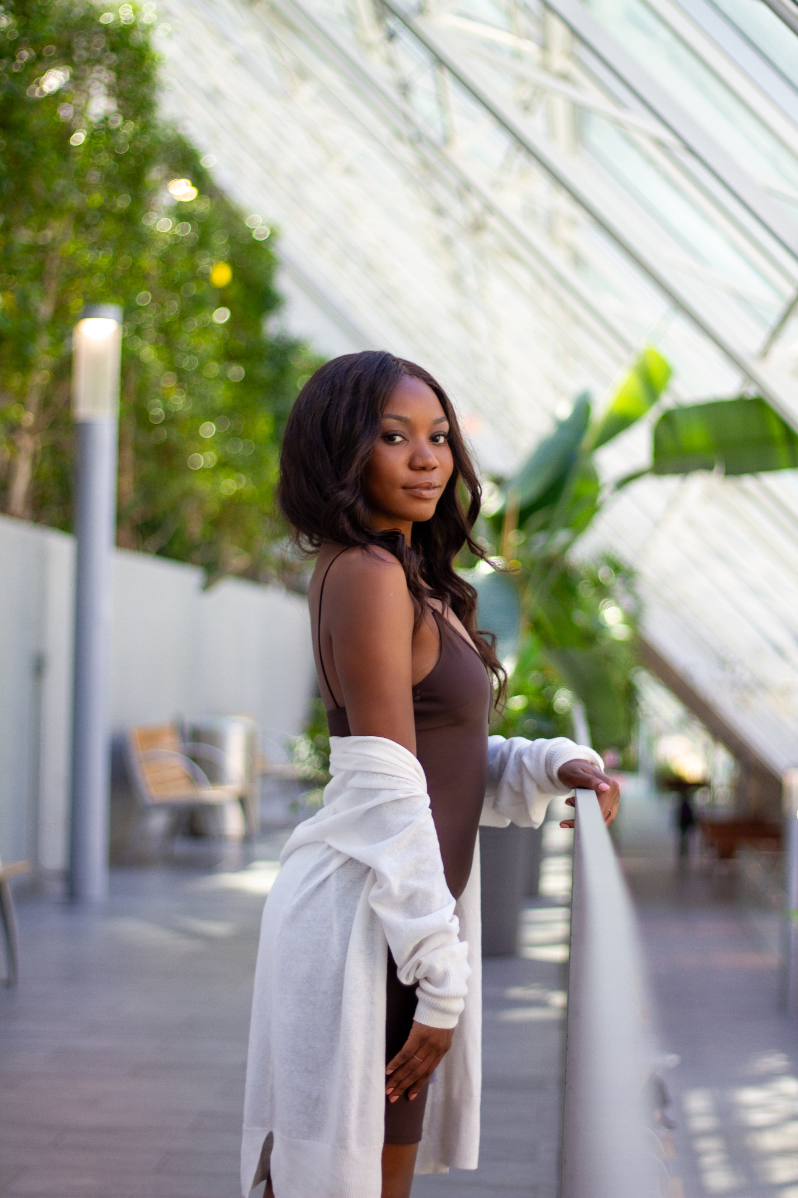 Enchanting Moments: Jaki’s Photoshoot in Devonian Gardens. ProFly.club — Professional aerial filming in Calgary