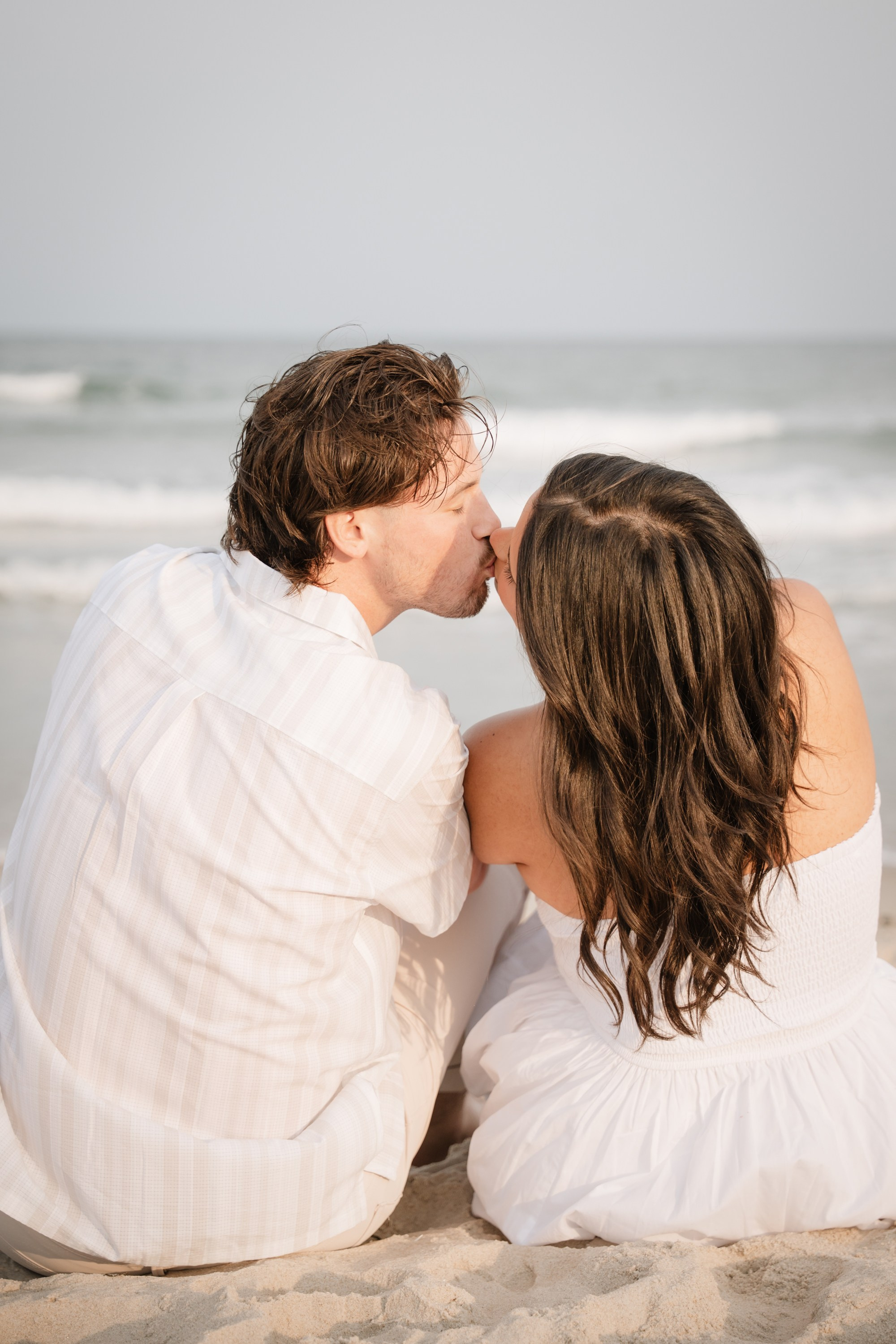 Engagement photoshoot on the Atlantic City beach. Portrait and wedding photographer in New York