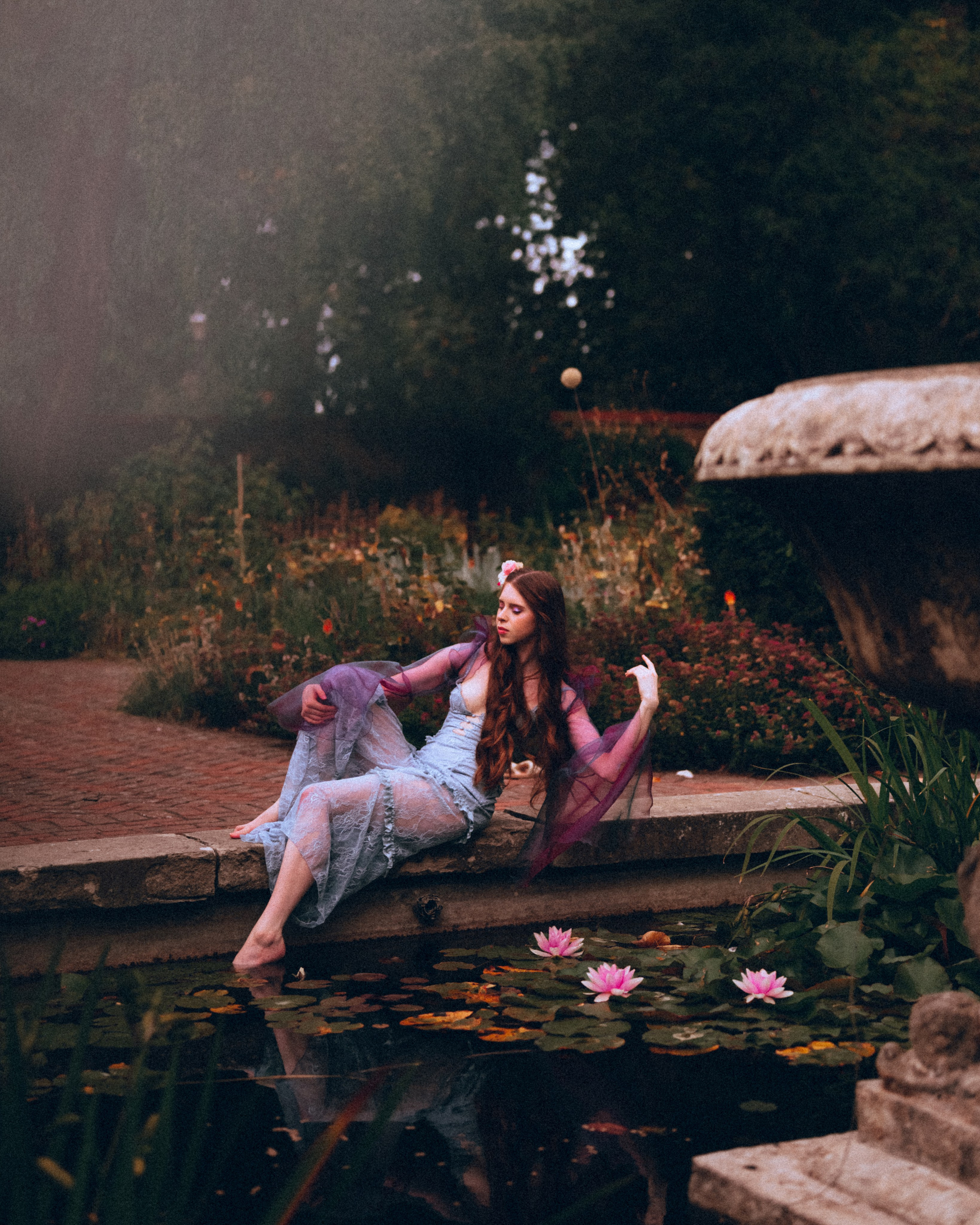 Fairy Photoshoot in a Lotus Pond. Moth & Moss Photography