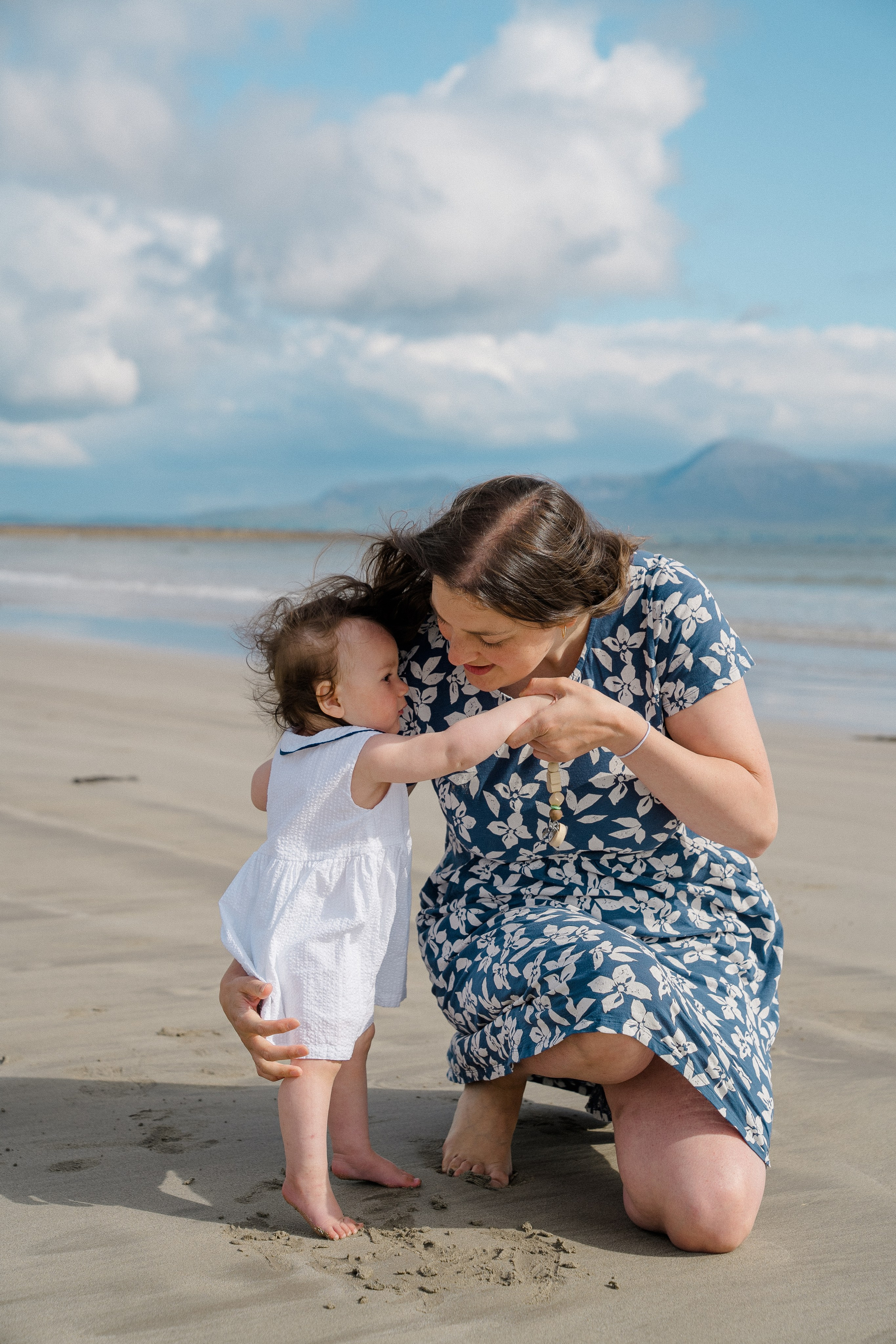 Darya and Mia at the ocean. Wedding and family photographer Ireland