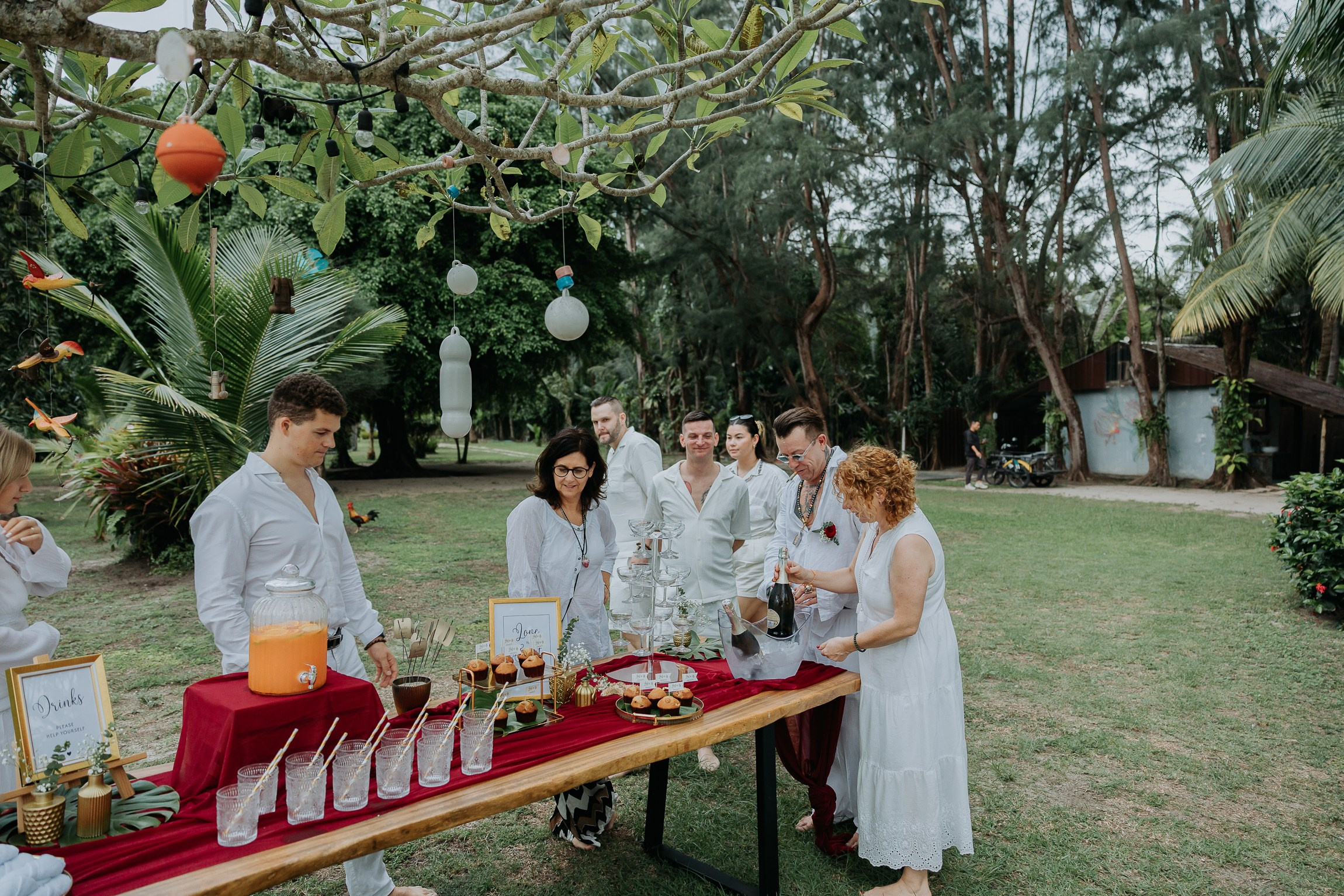 Simone & Matthias Peter. Buddhist blessing wedding Ceremony on Koh Samui, Thailand