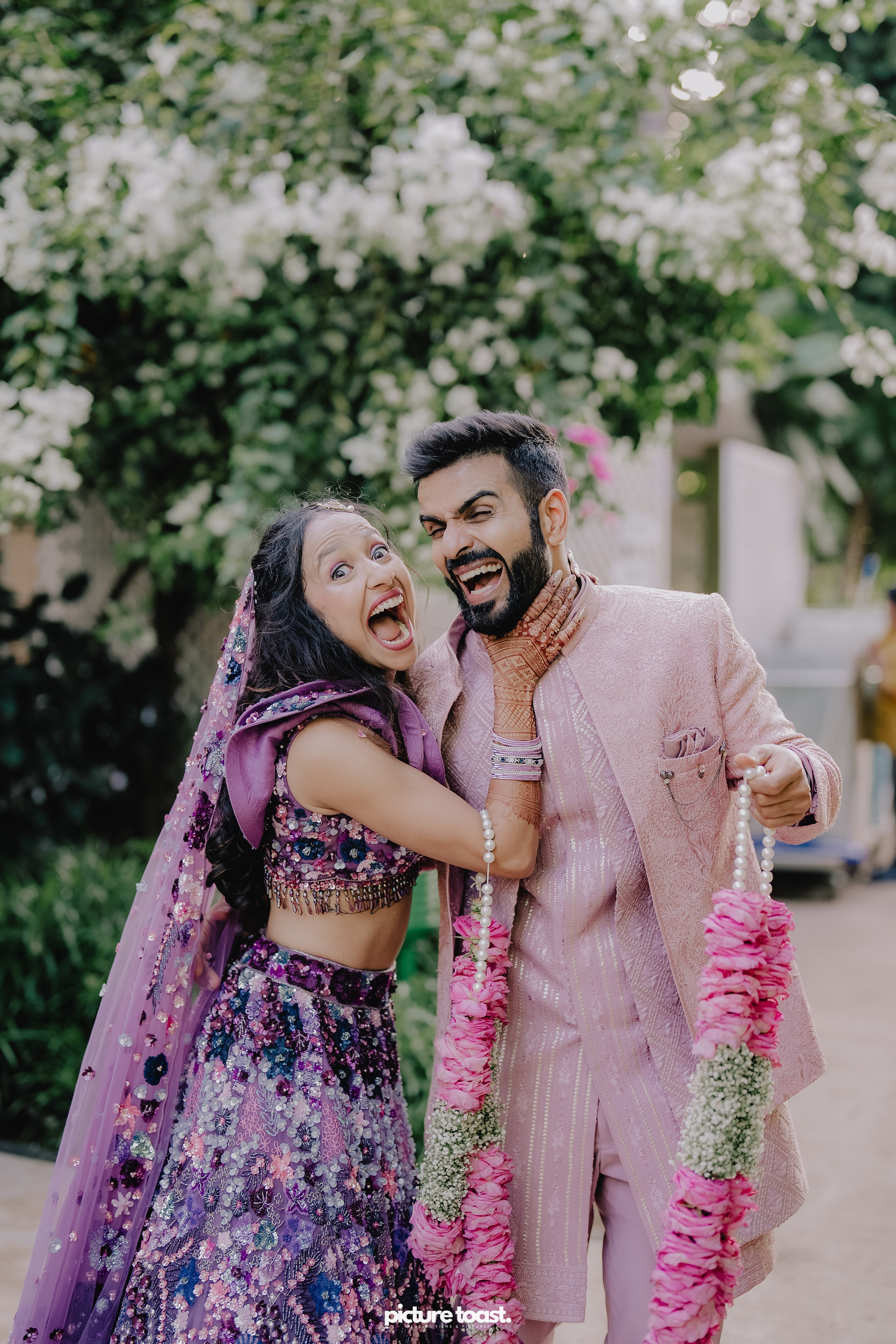 Varamala Ft. Barbie & Aneesh. Fine art Wedding Photographers in India & Canada