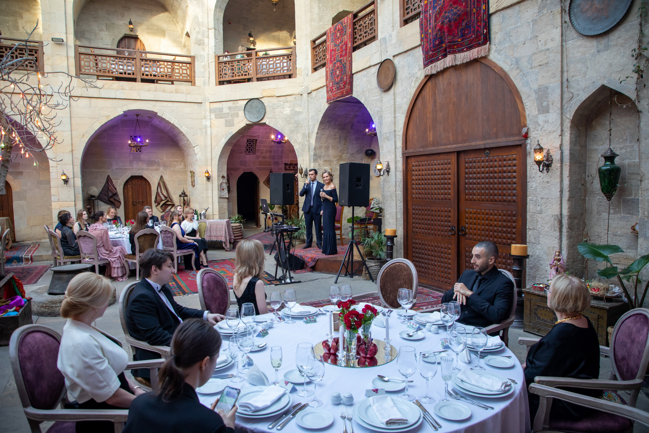 Gala-Dinner with the French Countess, the main etiquette expert Marie de Tilly. Baku Photographer