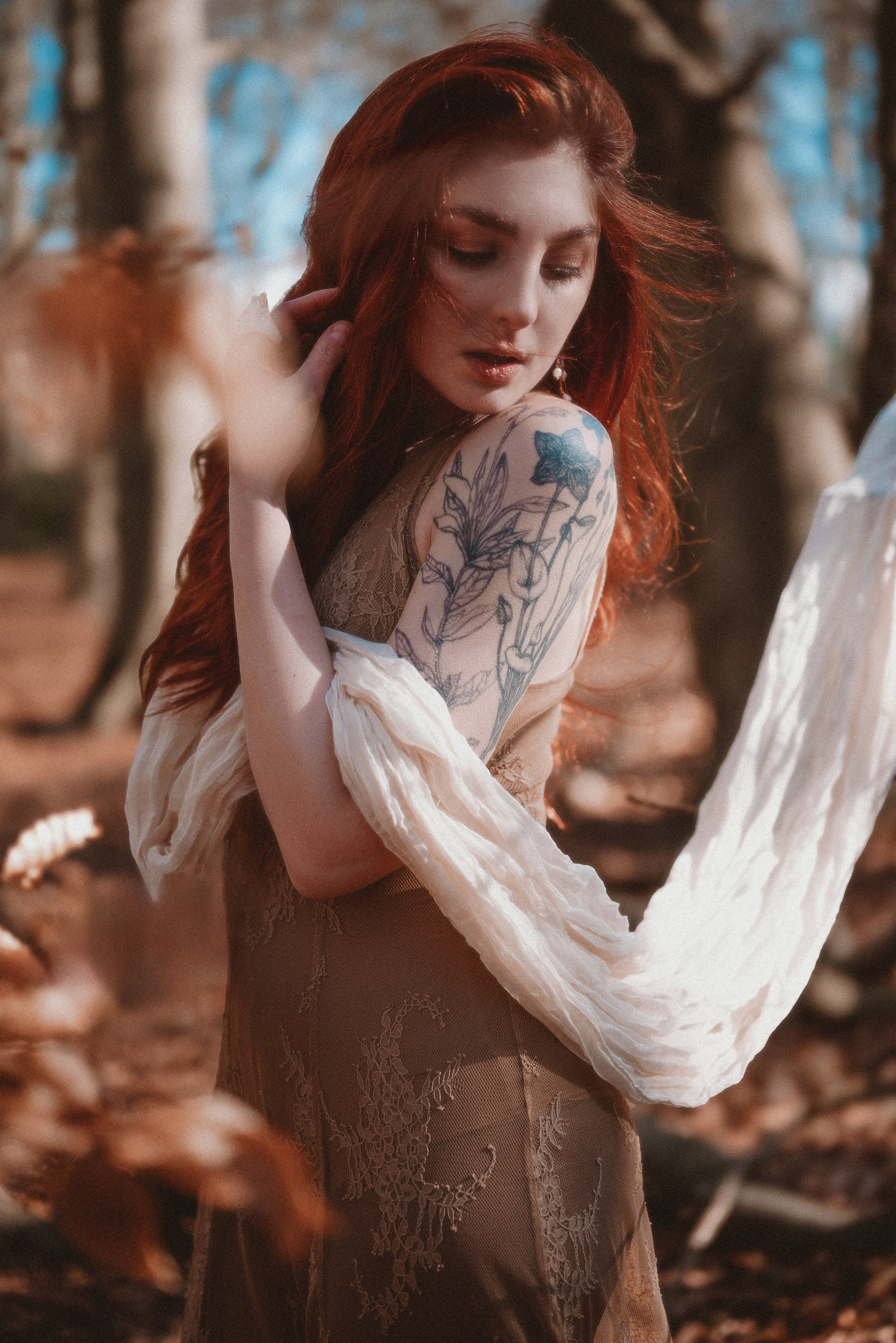 Self-portraits in the autumn forest in The Hague, Netherlands. Moth & Moss Photography