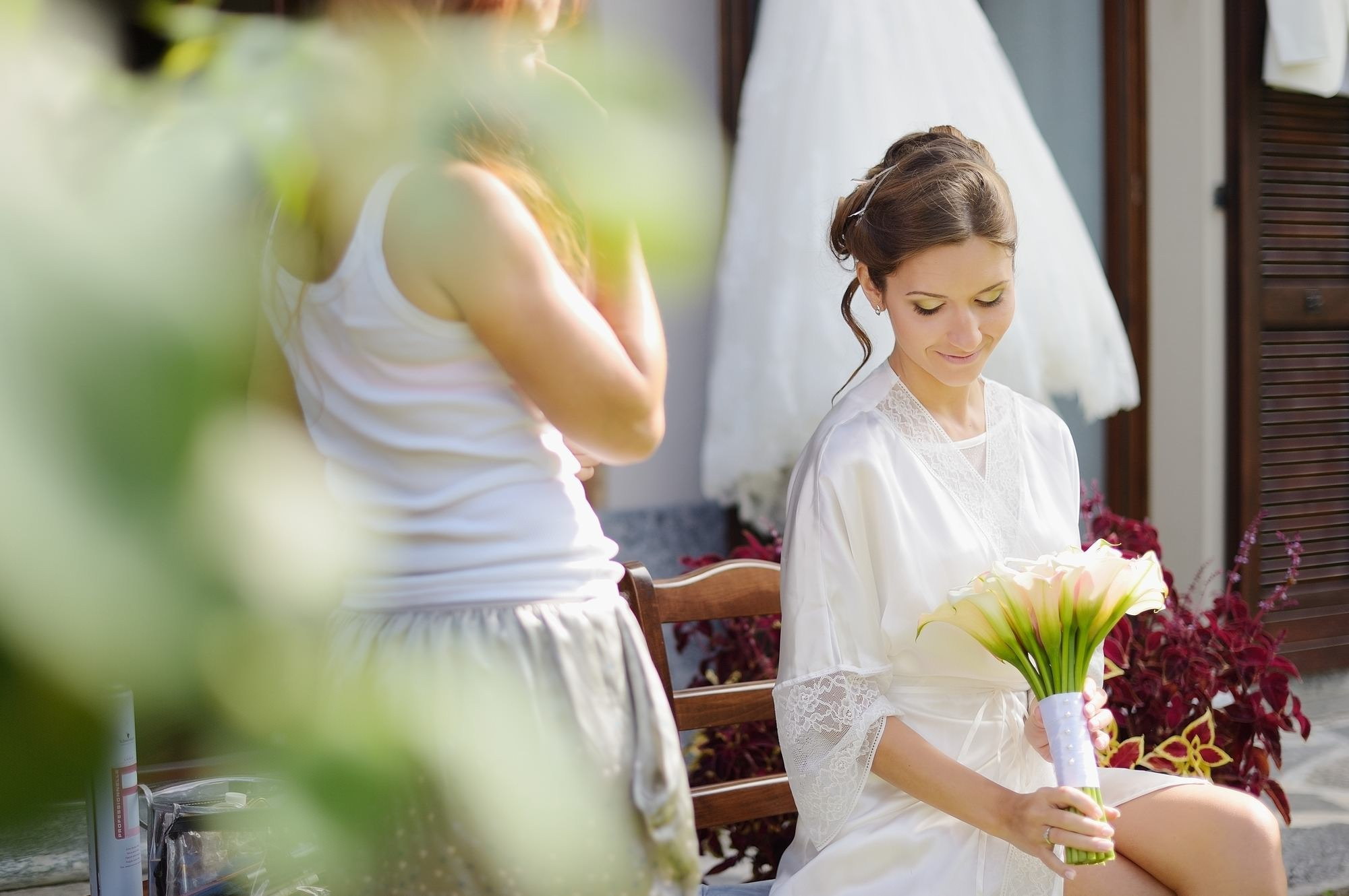 Bride and groom getting ready Bellagio Lake Como