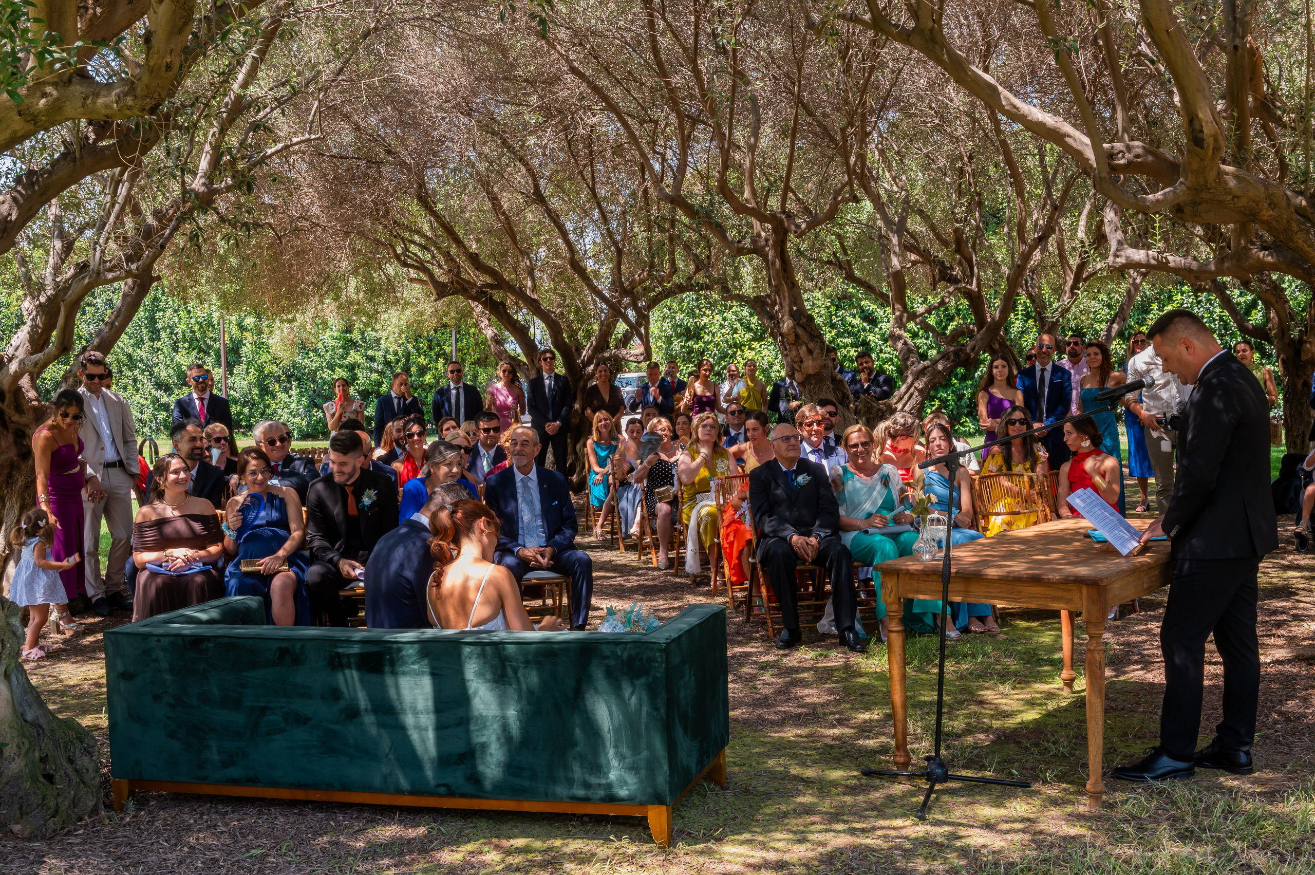 Ceremonia al aire libre bajo los árboles · boda en Castellón