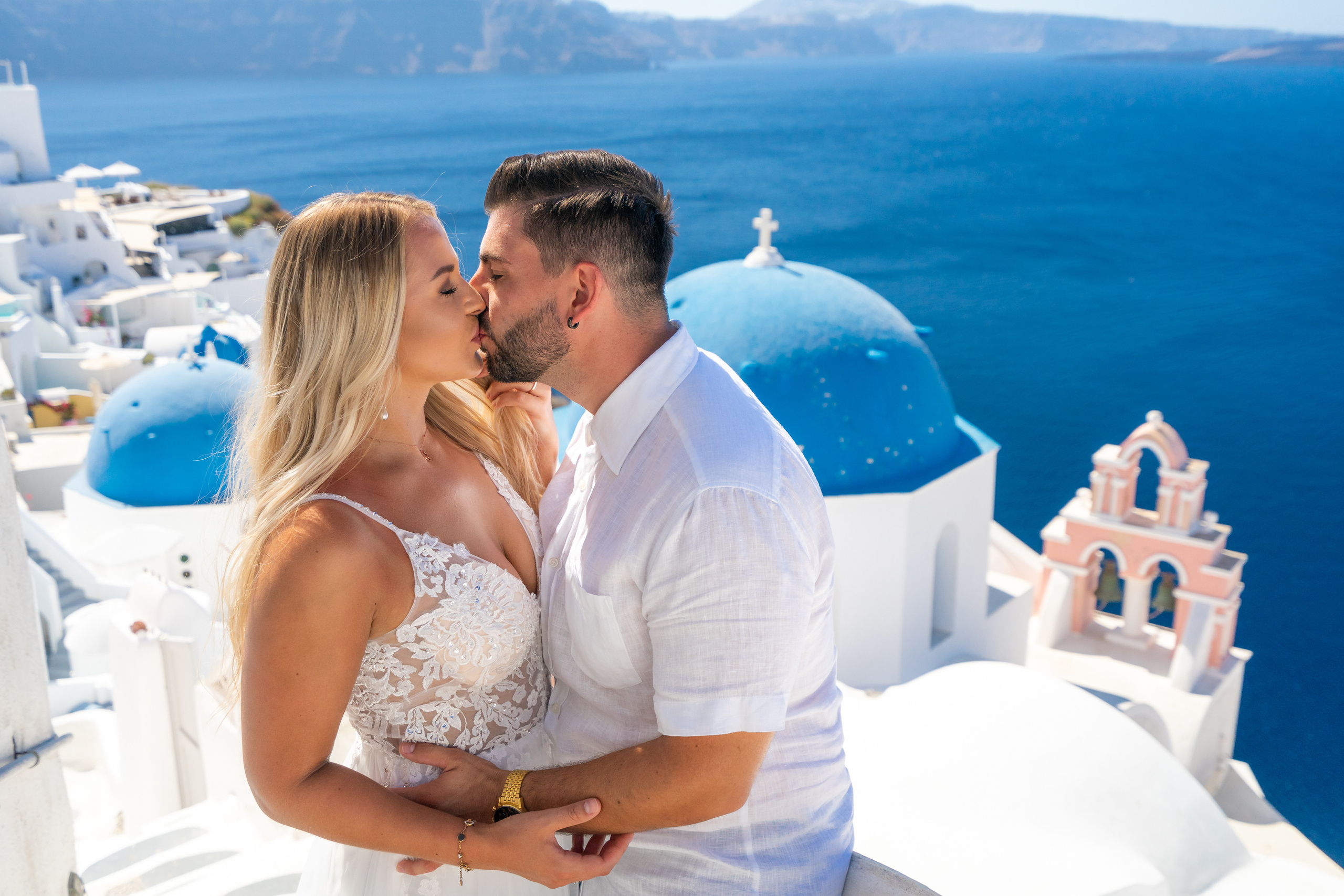 Wedding photographer in Santorini. Photographer in Santorini SokoLOVE Alex| Flying Dress Santorini