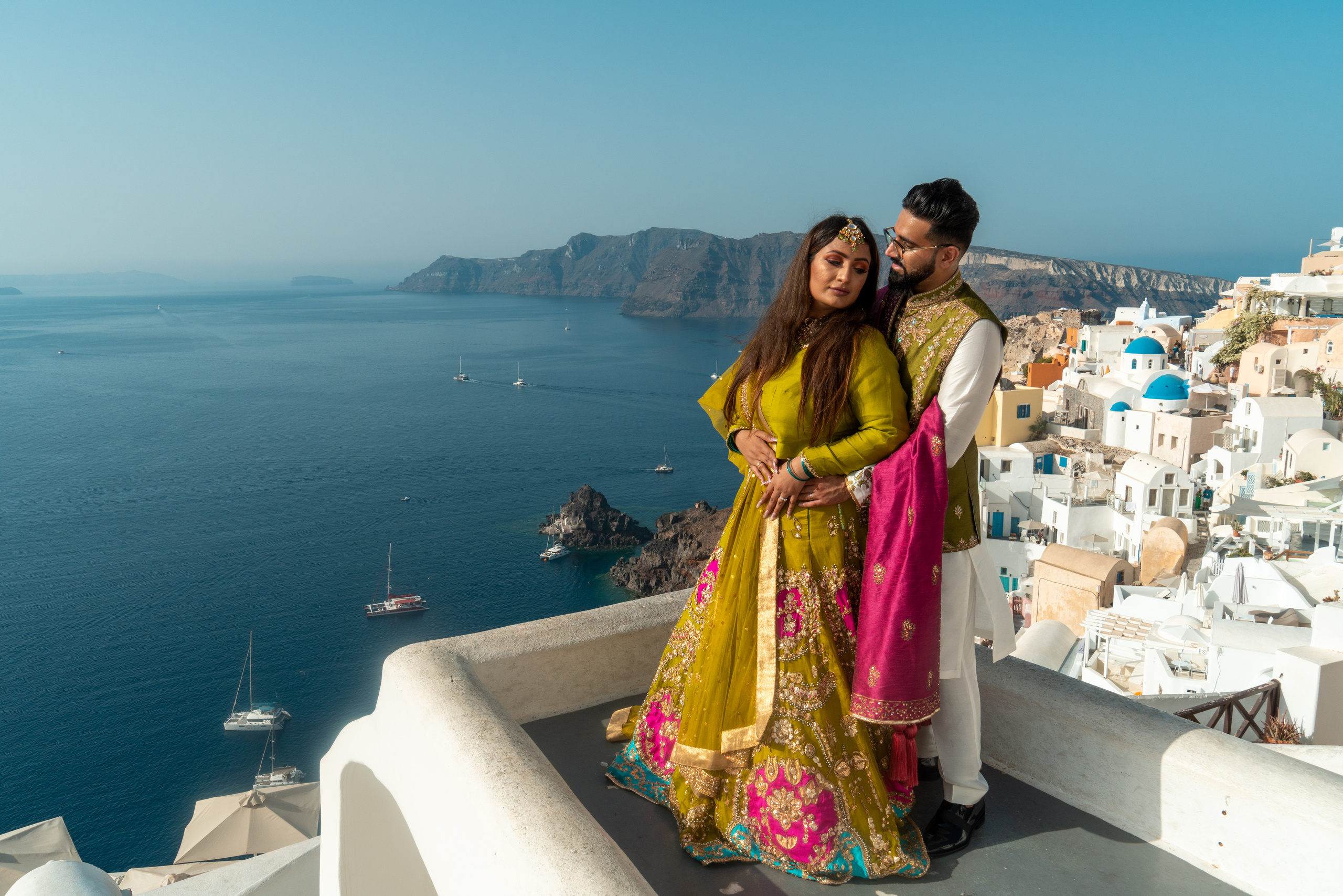 Wedding photographer in Santorini. Photographer in Santorini SokoLOVE Alex| Flying Dress Santorini