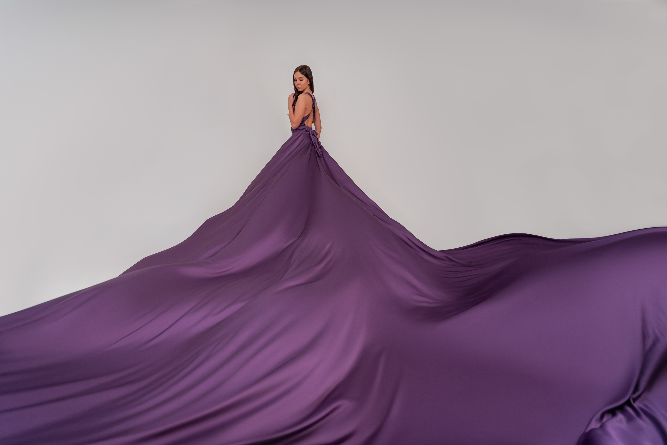 Dirty purple Santorini Flying Dress bare back XS-L 