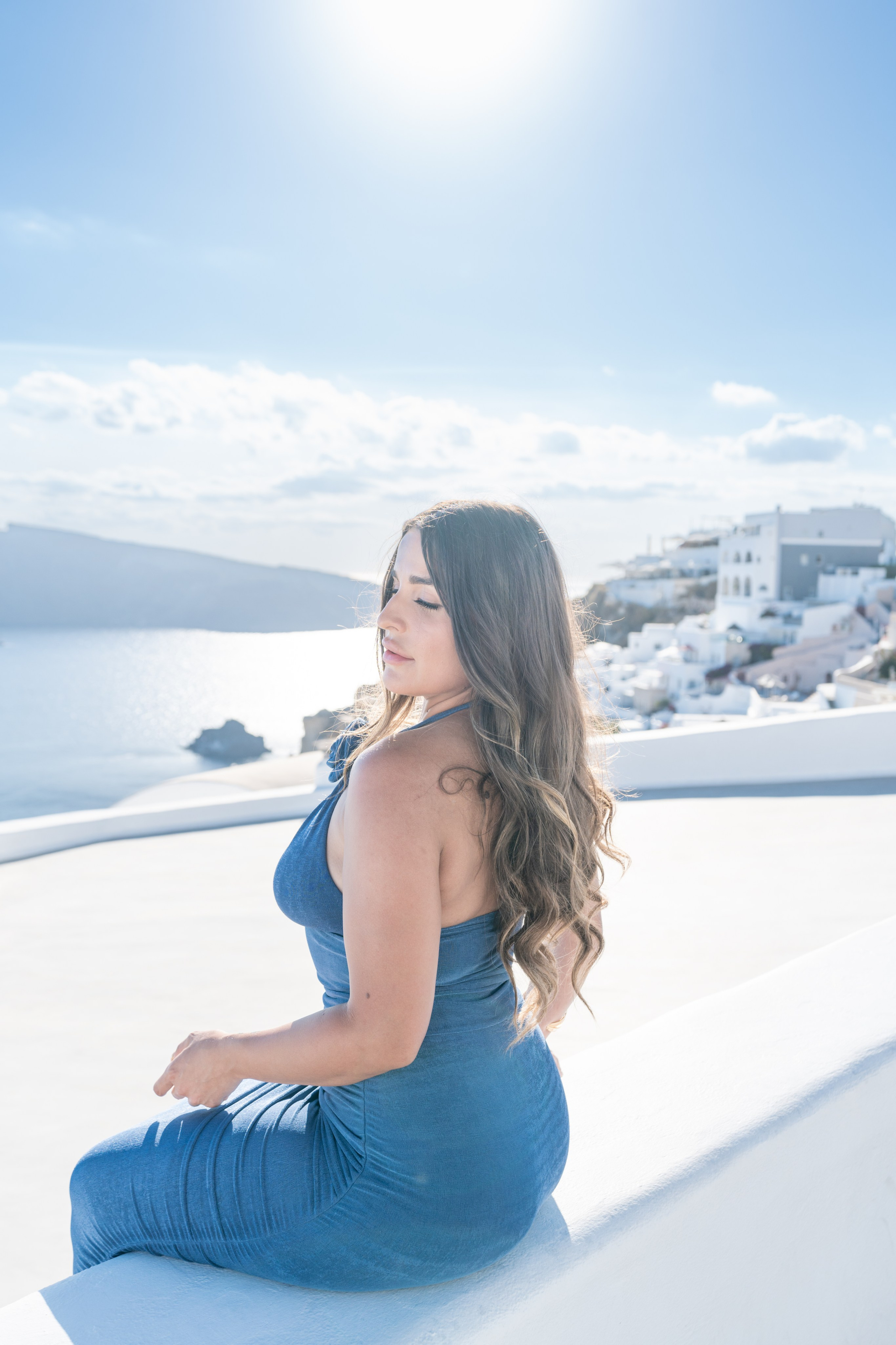 Solo Photoshoot in Santorini — Capture Your Unique Story in Paradise. Photographer in Santorini SokoLOVE Alex| Flying Dress Santorini
