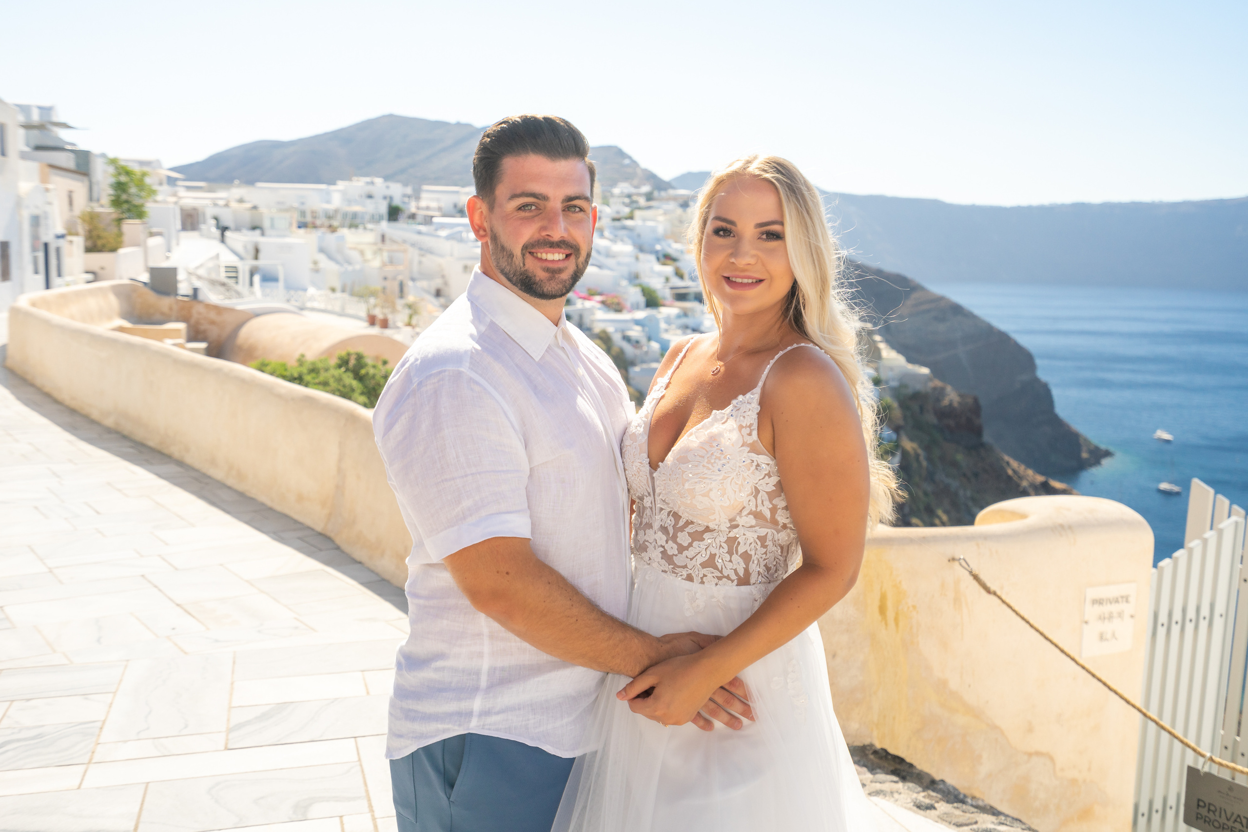 Wedding photographer in Santorini. Photographer in Santorini SokoLOVE Alex| Flying Dress Santorini