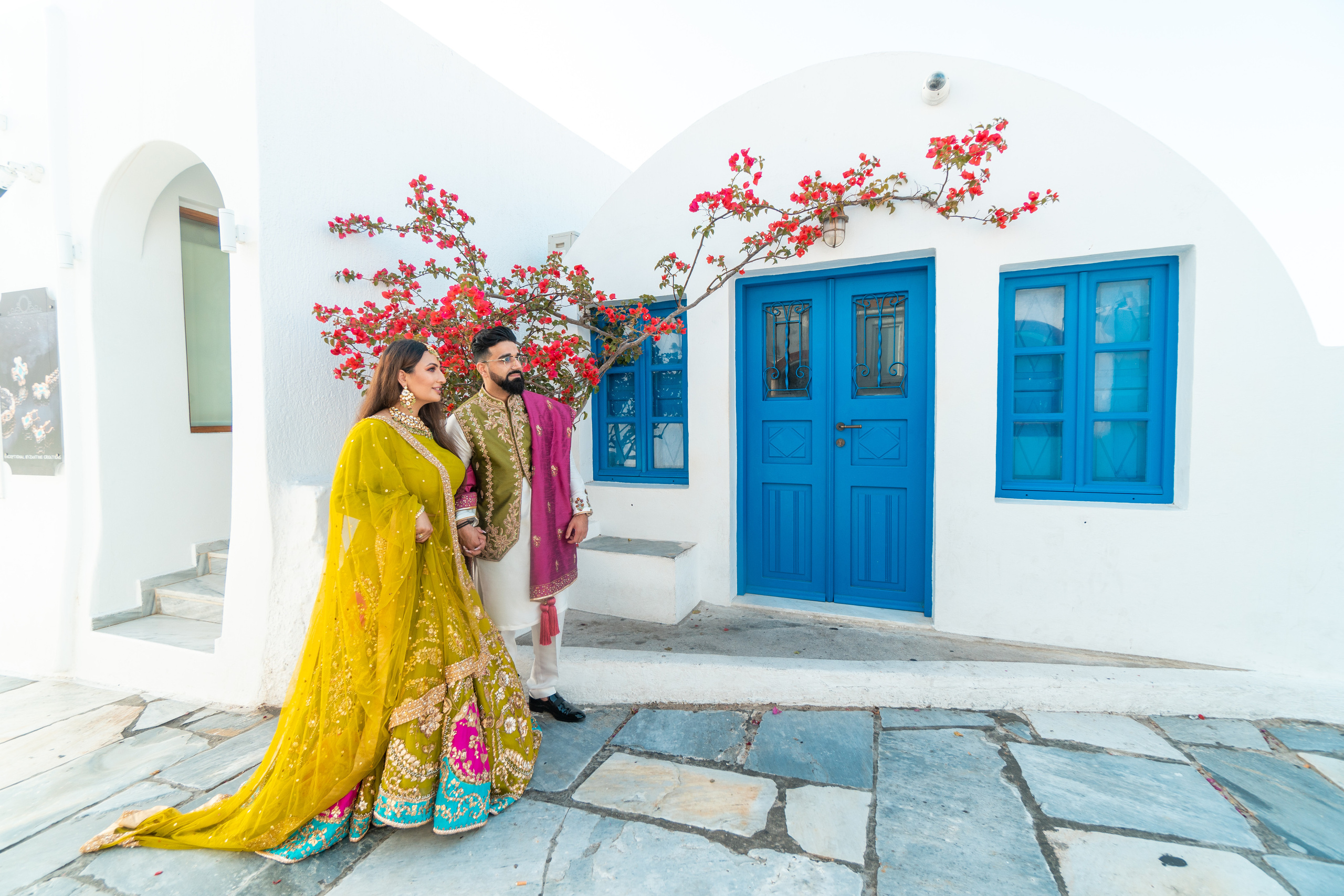 Wedding photographer in Santorini. Photographer in Santorini SokoLOVE Alex| Flying Dress Santorini