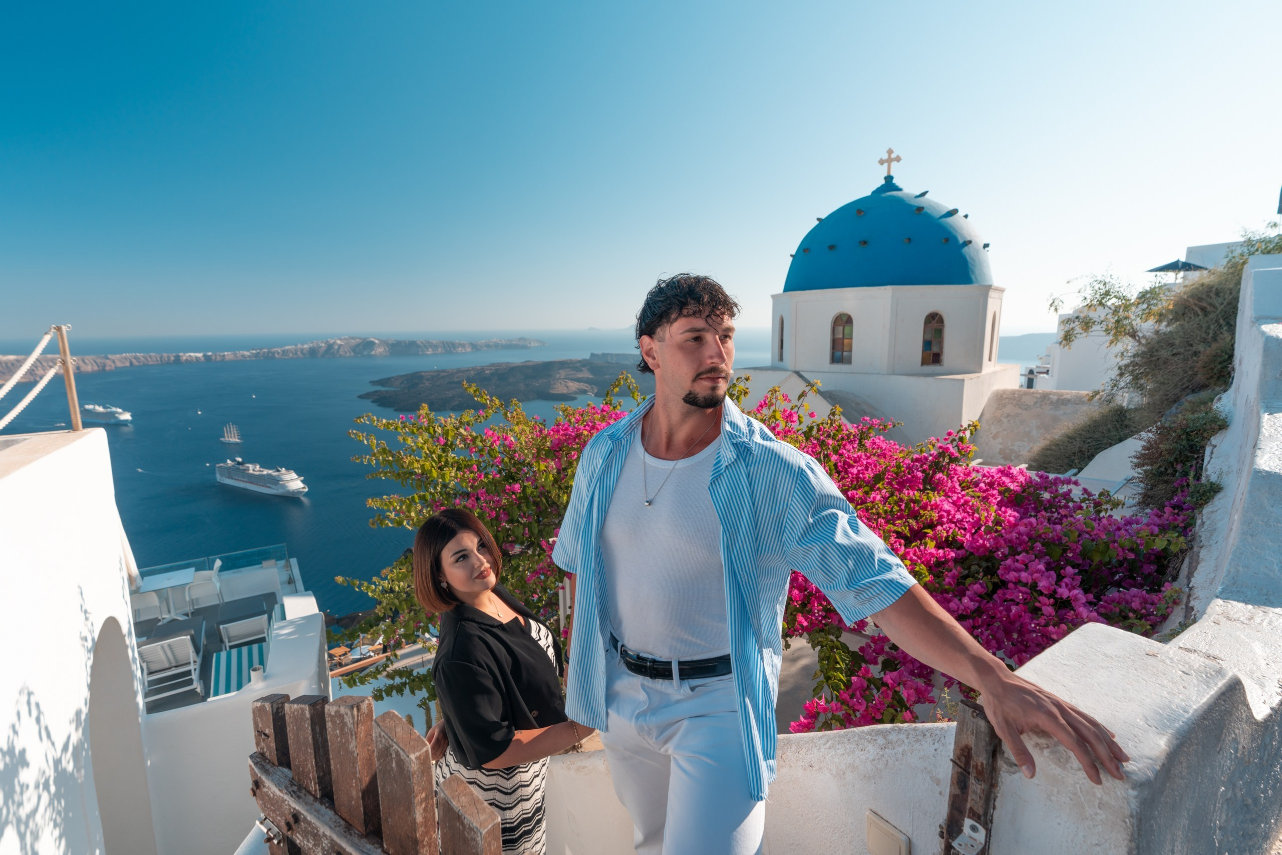 Romantic Stroll in Imerovigli, Santorini — Photo Gallery by Sokolove Alex. Photographer in Santorini SokoLOVE Alex| Flying Dress Santorini