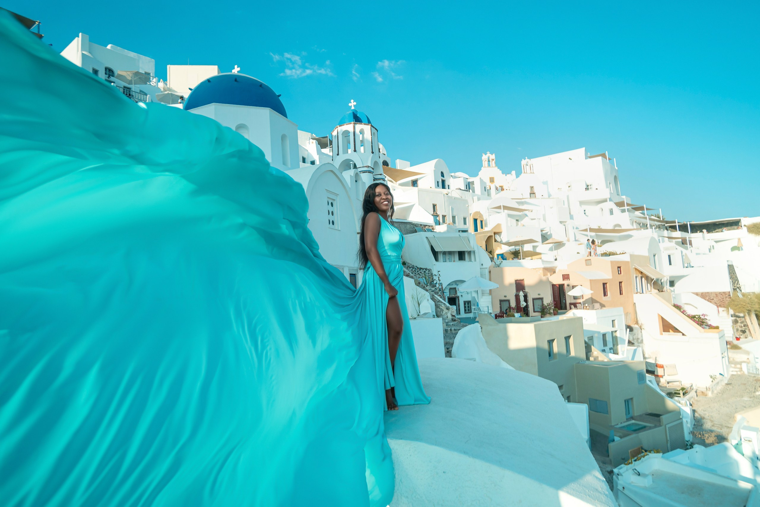 Tiffany Flying Dress Backless | XS-L | Elegant & Flowy. Photographer in Santorini SokoLOVE Alex| Flying Dress Santorini