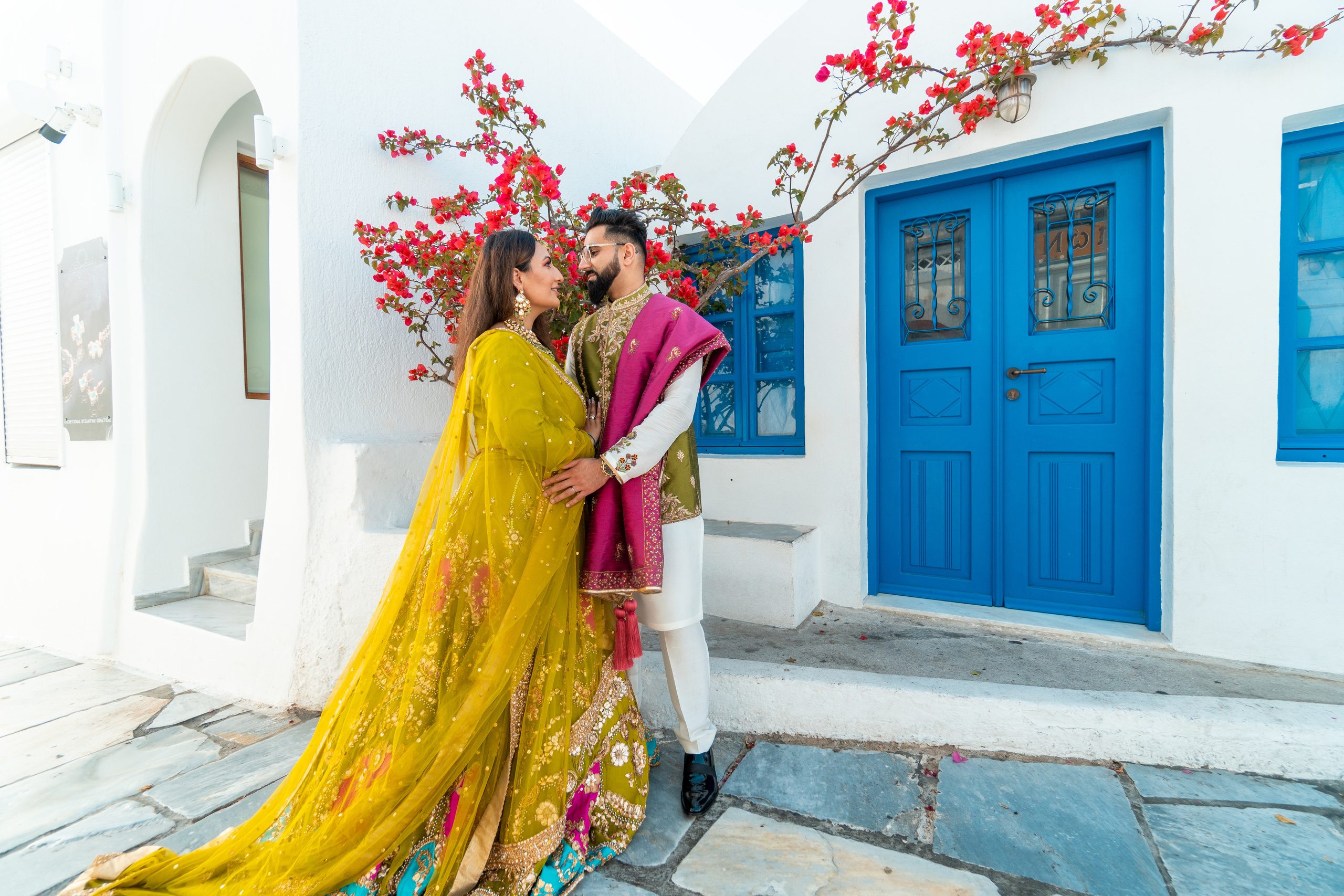 Wedding photographer in Santorini. Photographer in Santorini SokoLOVE Alex| Flying Dress Santorini