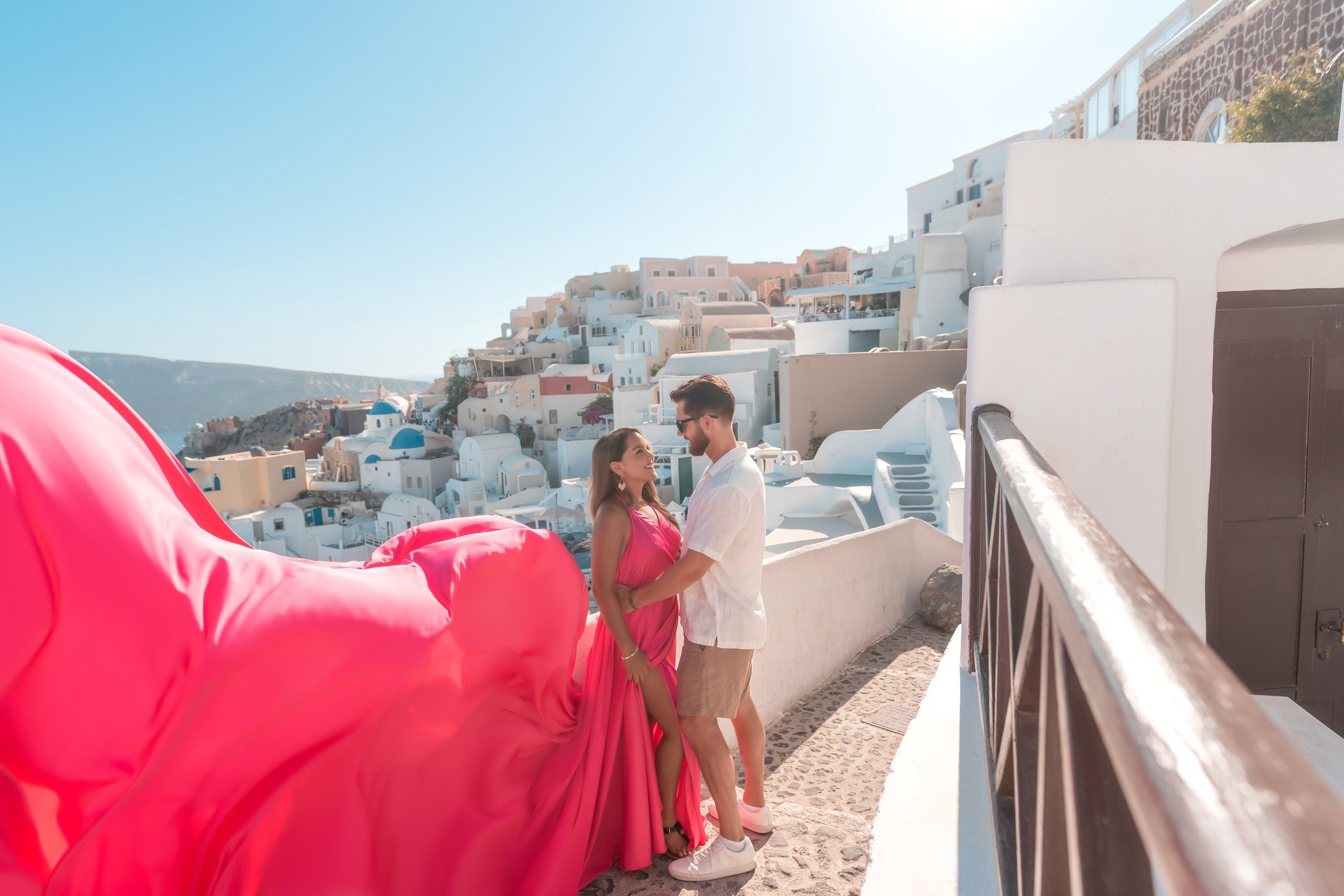 Best Santorini Flying Dress Photoshoot 2025 | Alex Sokolove Photography. Photographer in Santorini SokoLOVE Alex| Flying Dress Santorini