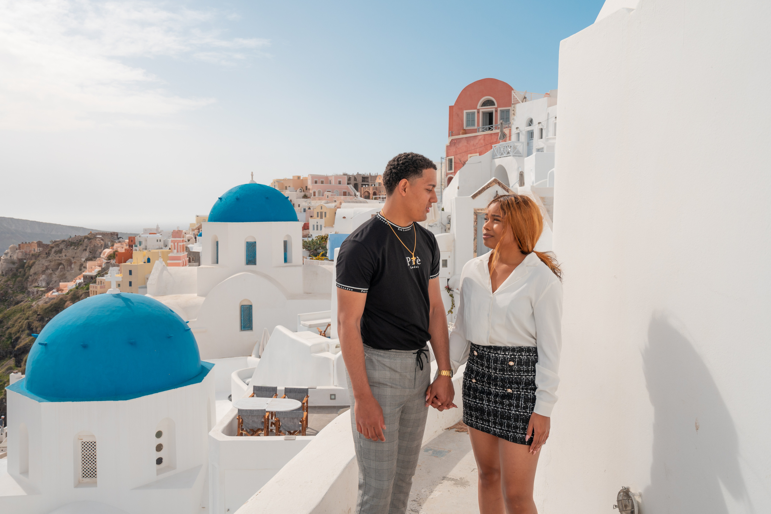 Romantic Proposal in Oia – The Perfect Santorini Engagement. Photographer in Santorini SokoLOVE Alex| Flying Dress Santorini