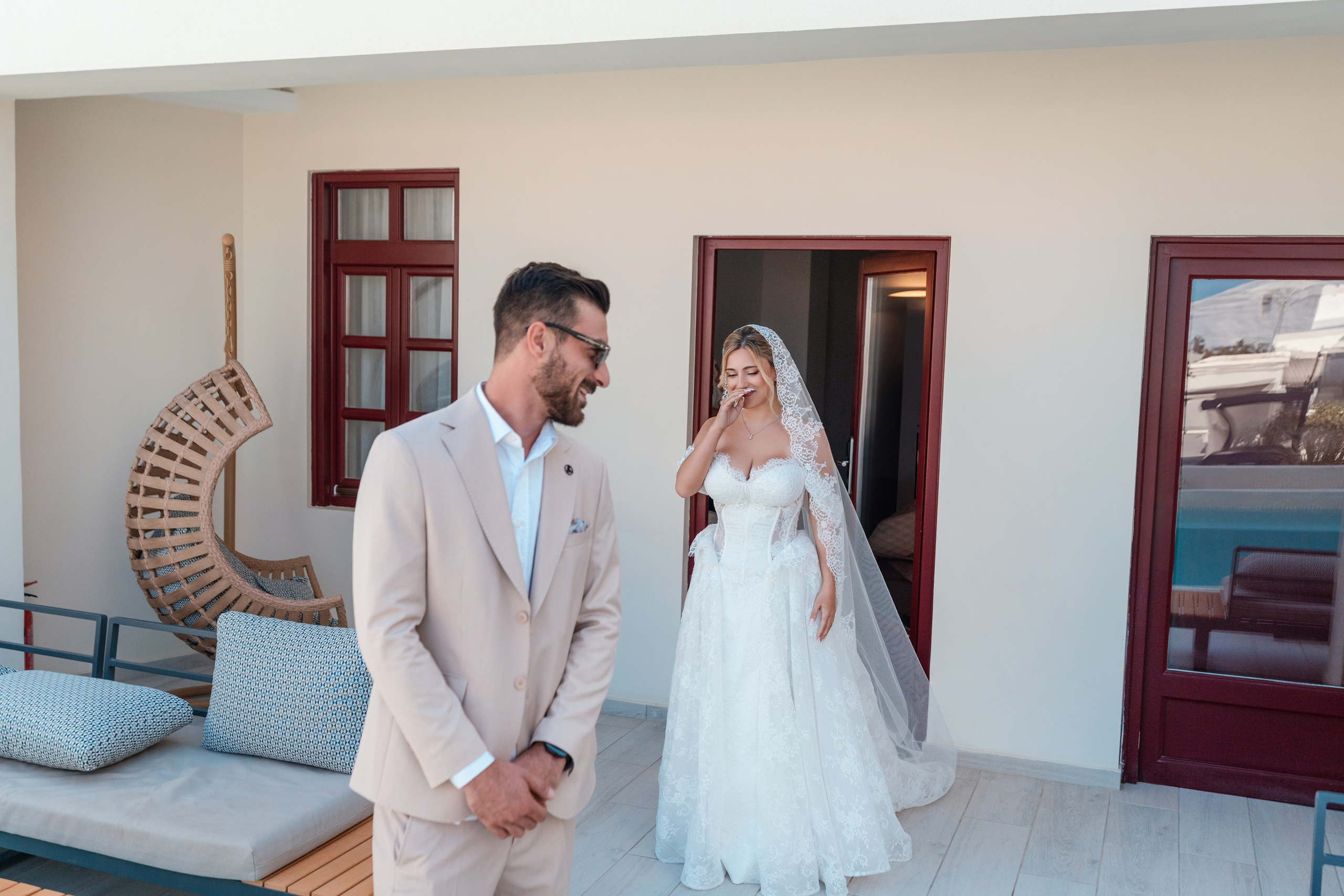 Santorini Wedding Photographer & Drone Video | Alex Sokolove 2026. Flying Dress Santorini Photographer | SokoLOVE — Book 2026