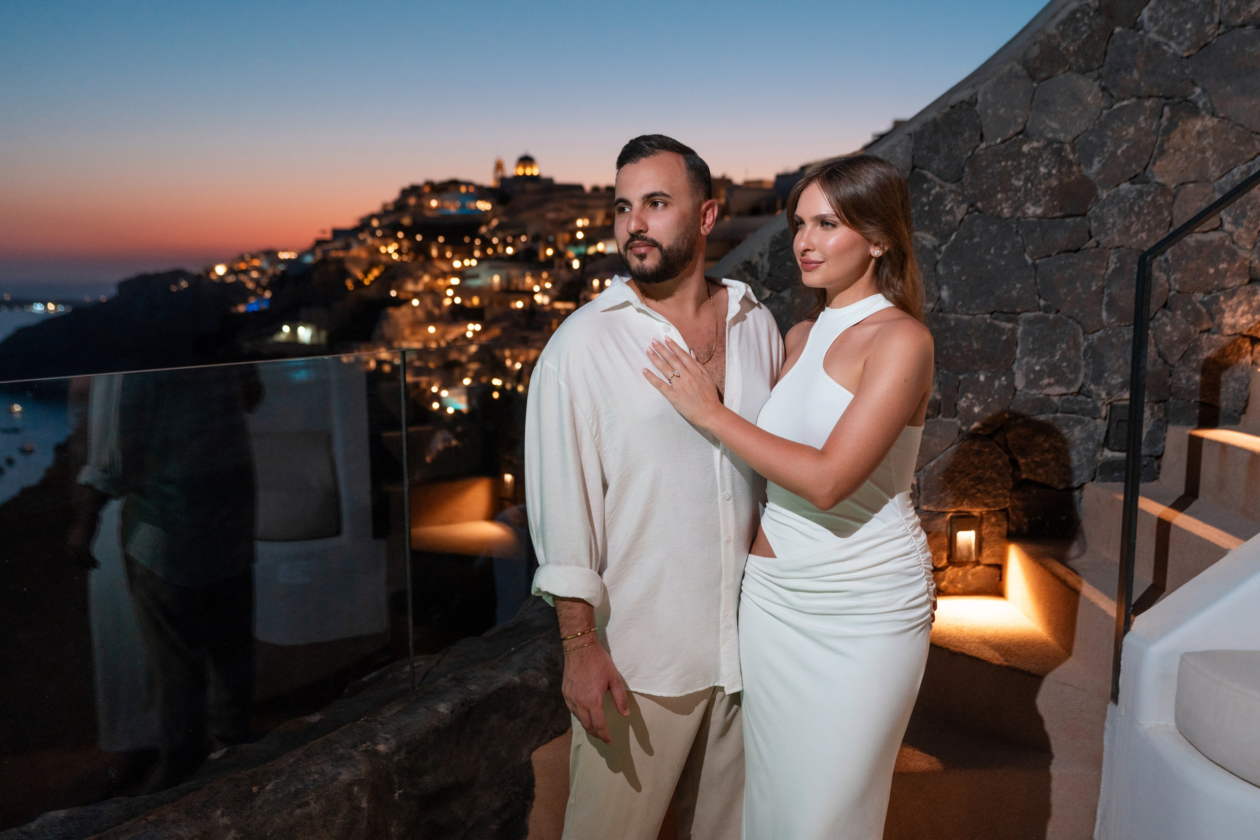 Proposal in Santorini. Flying Dress Santorini Photographer | SokoLOVE — Book 2026