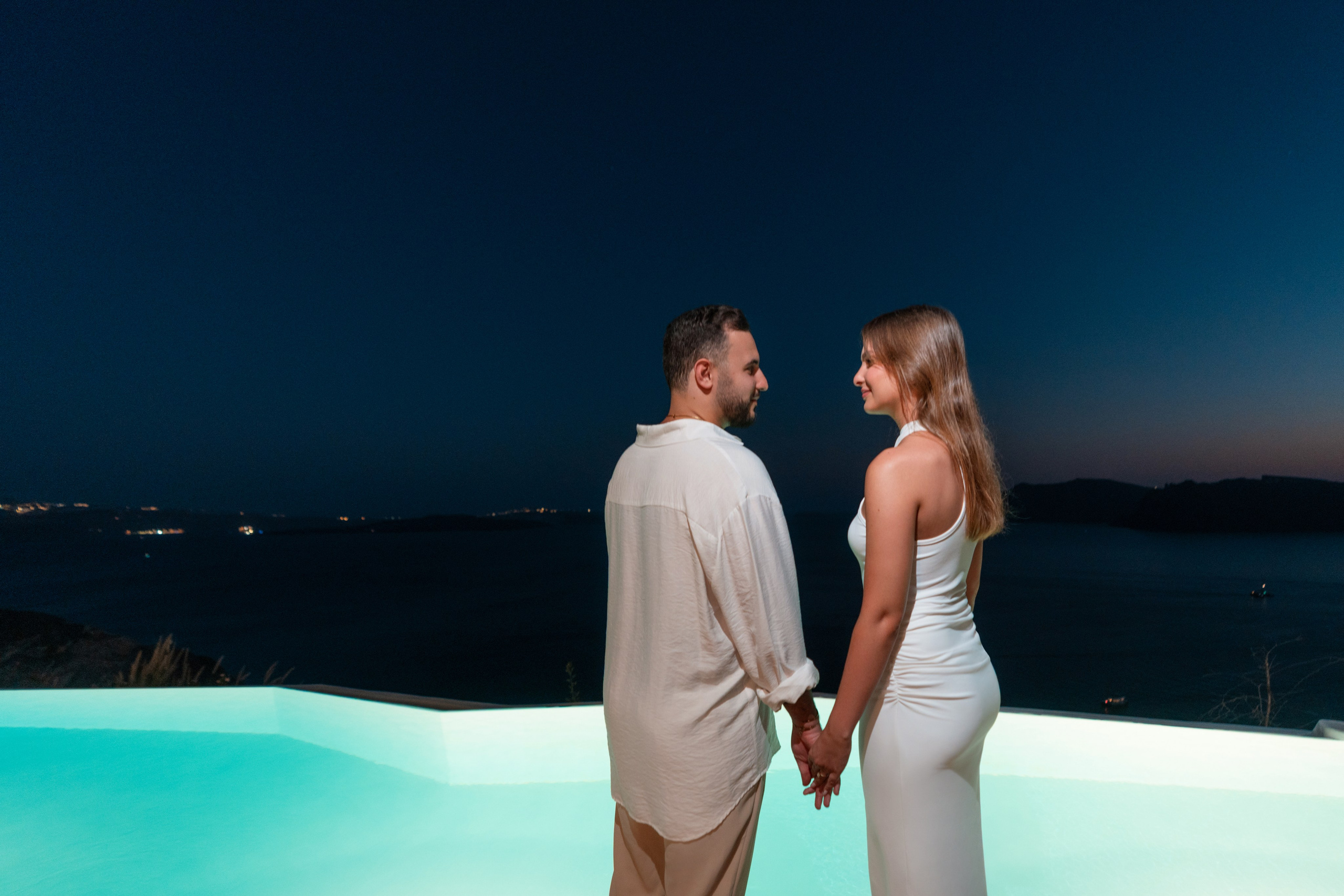 Proposal in Santorini. Flying Dress Santorini Photographer | SokoLOVE — Book 2026