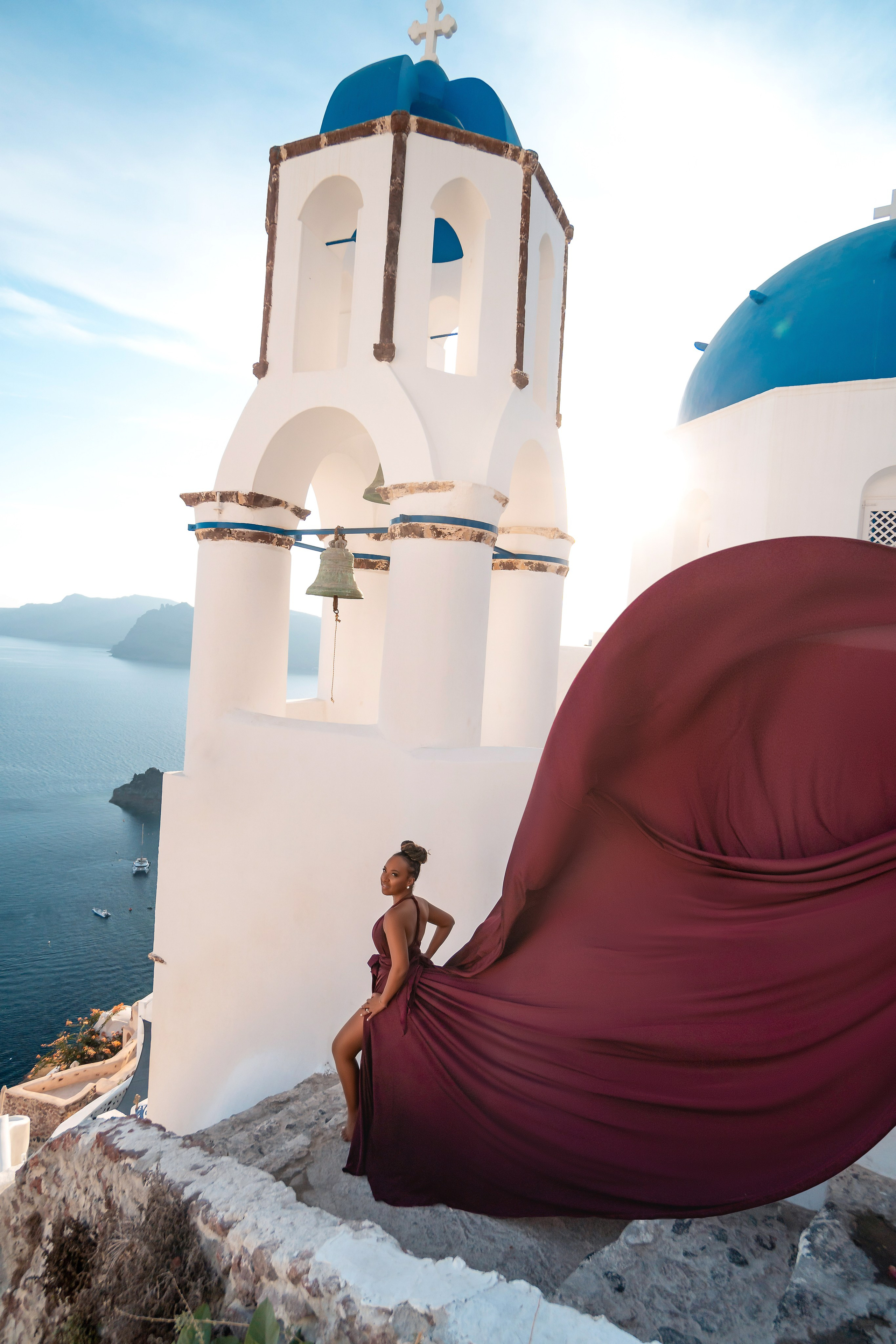 Flying Dress santorini. Photographer in Santorini SokoLOVE Alex| Flying Dress Santorini