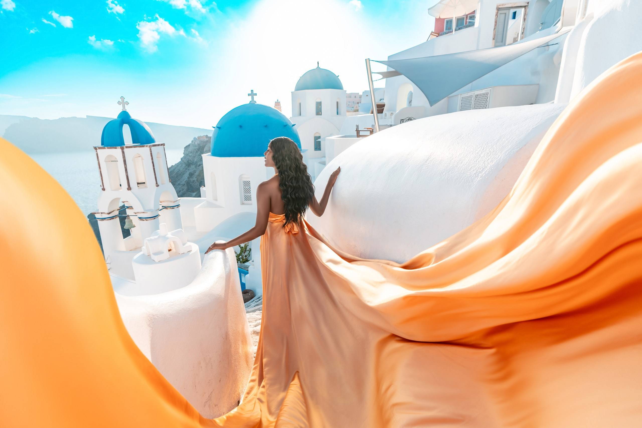 Yellow gold Flying Dress Santorini