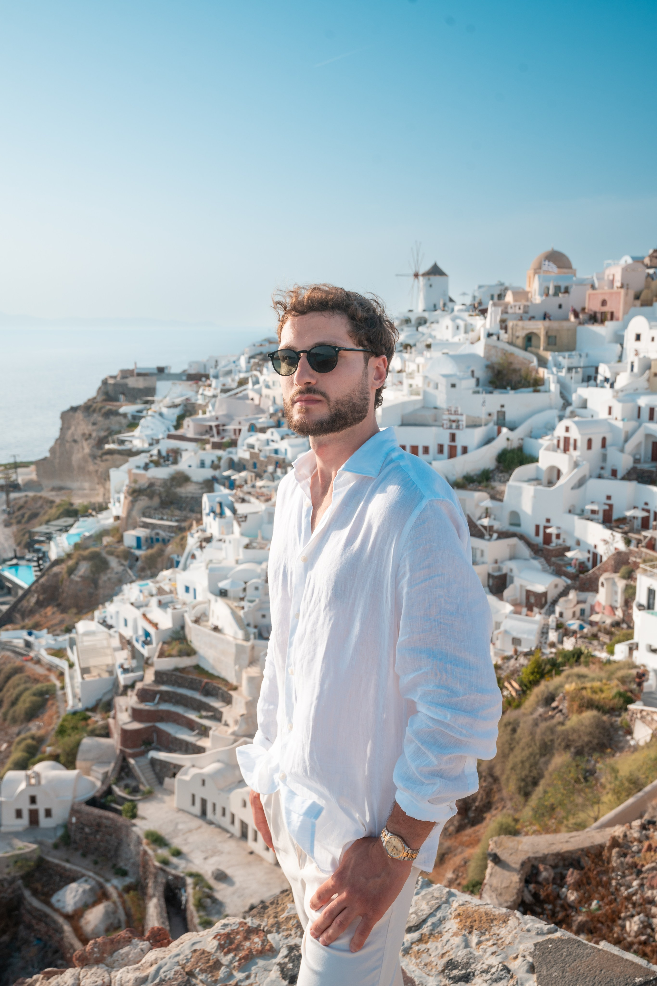 Capturing Elegance in Paradise: Santorini Portrait Photoshoot